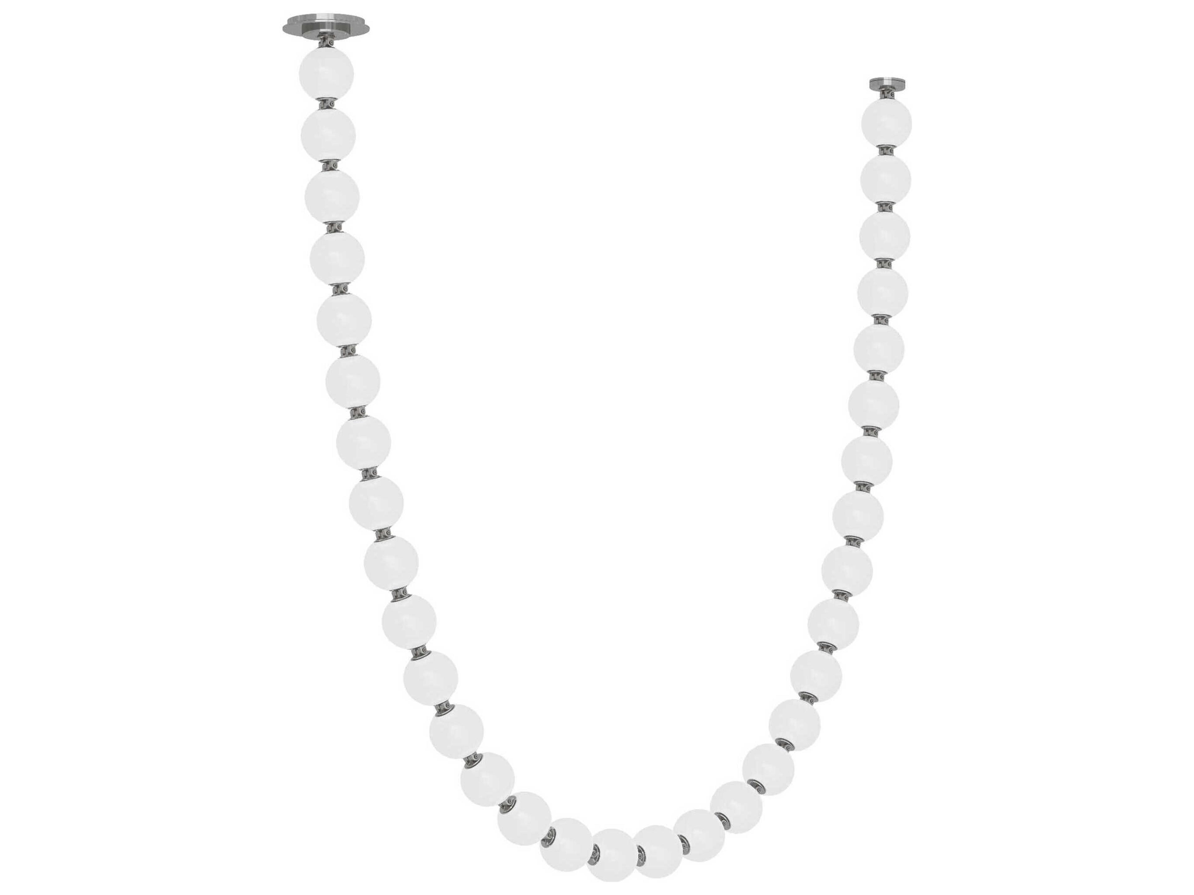 Visual Comfort Modern Perle 1-Light Polished Nickel Globe Linear Chandelier