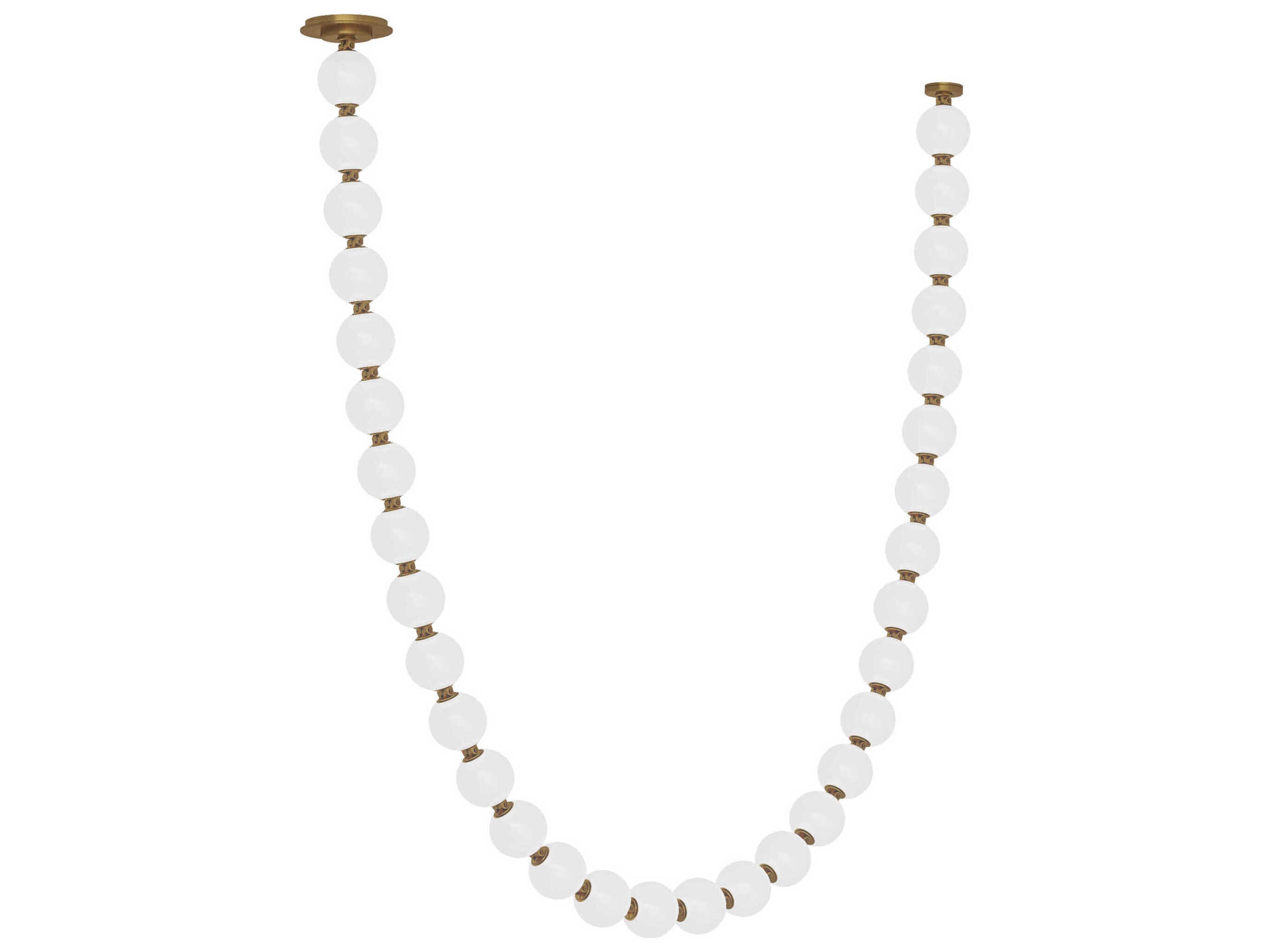 Visual Comfort Modern Perle 1-Light Natural Brass Globe Linear Chandelier