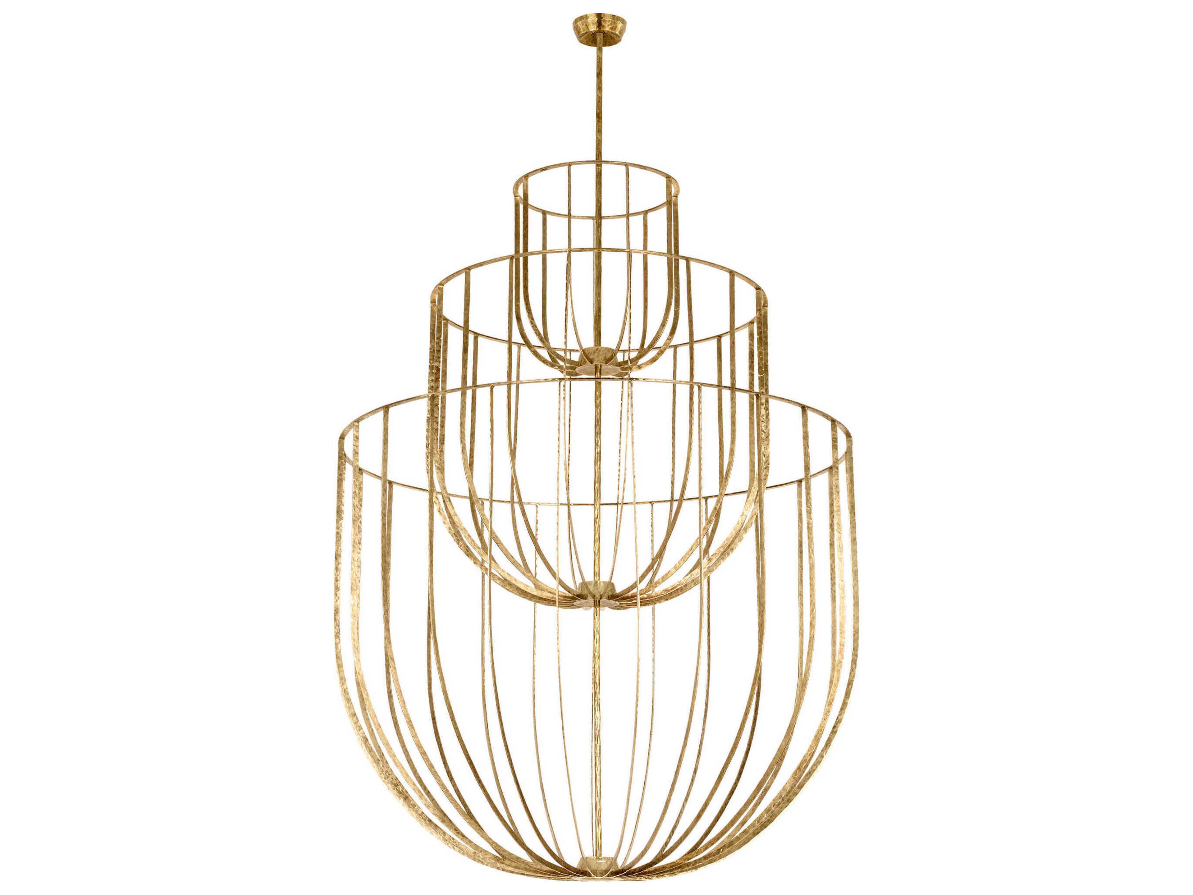 Visual Comfort Modern Sanchi 4-Light Polished Antique Brass Tiered Chandelier