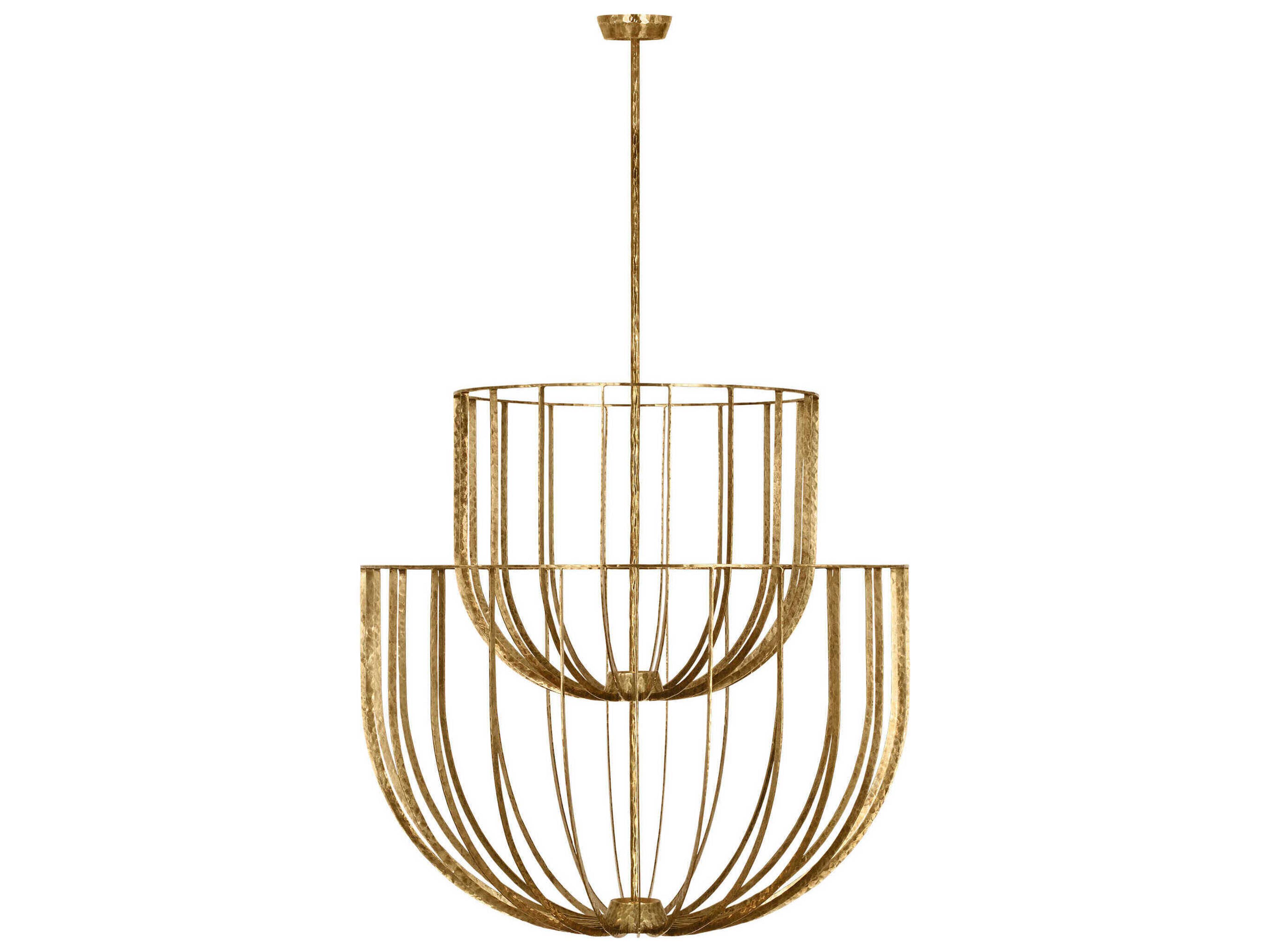 Visual Comfort Modern Sanchi 3-Light Polished Antique Brass Tiered Chandelier