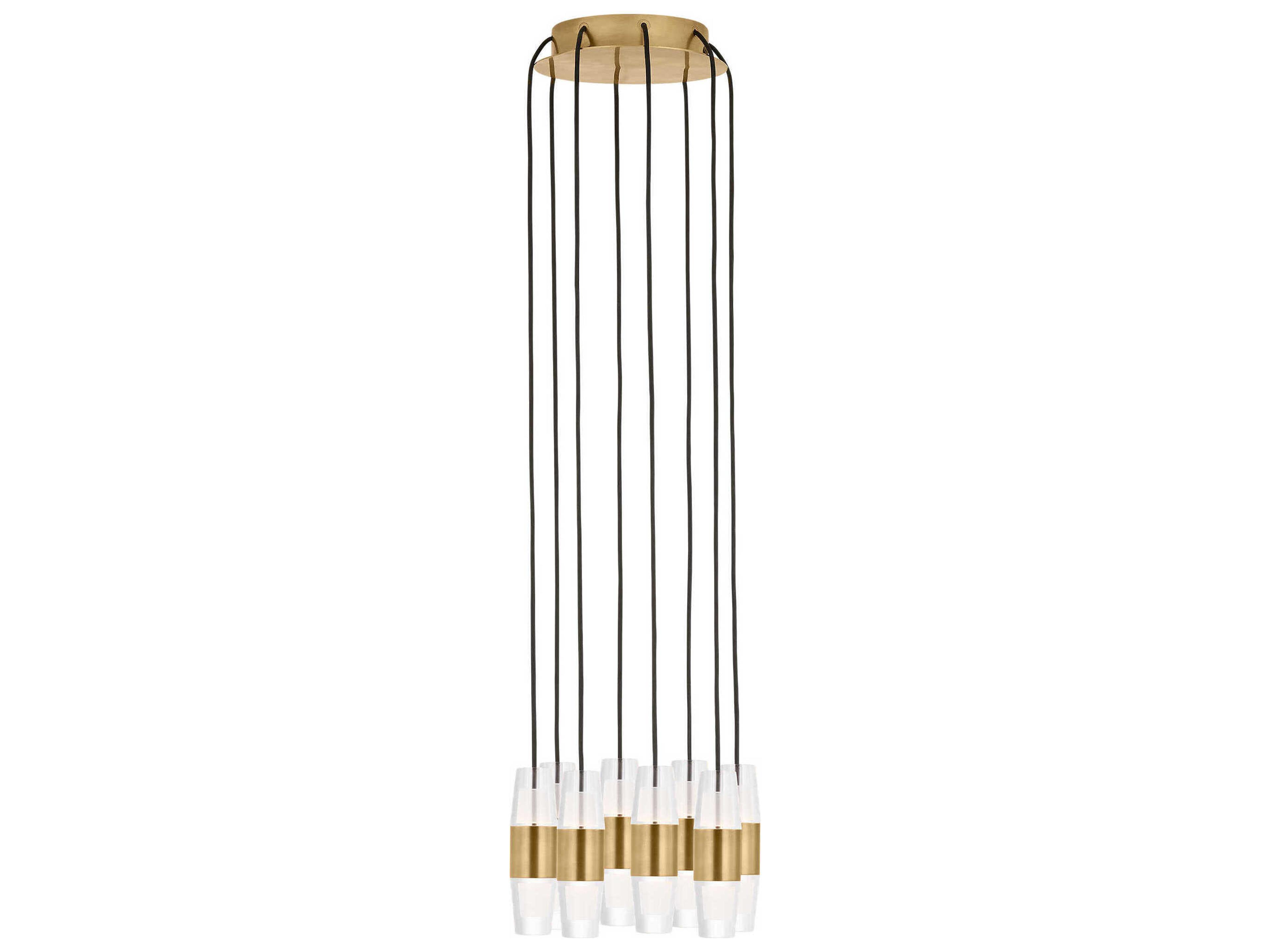 Visual Comfort Modern Lassell 8-Light Natural Brass Mini Pendant