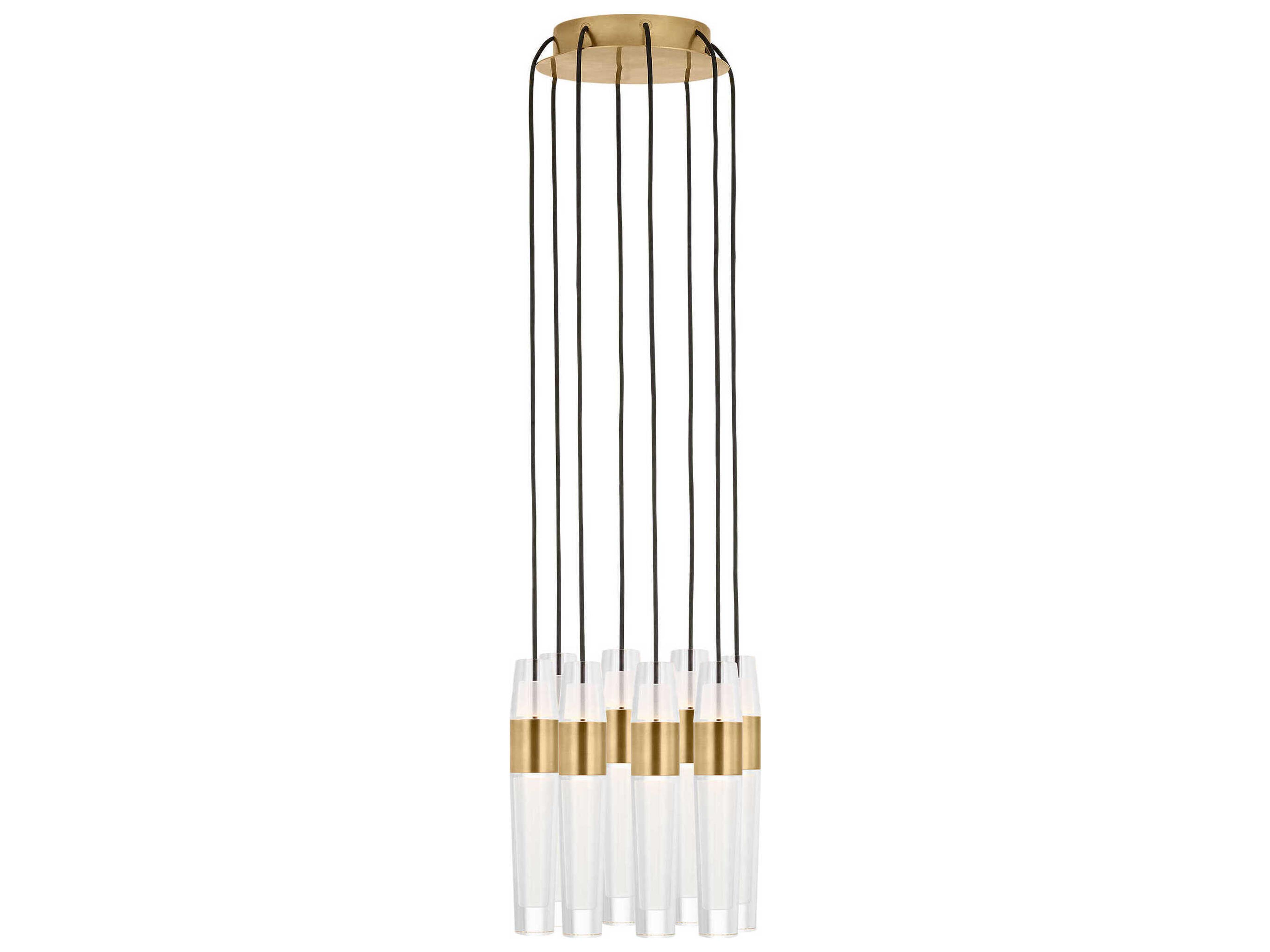 Visual Comfort Modern Lassell 8-Light Natural Brass Mini Pendant