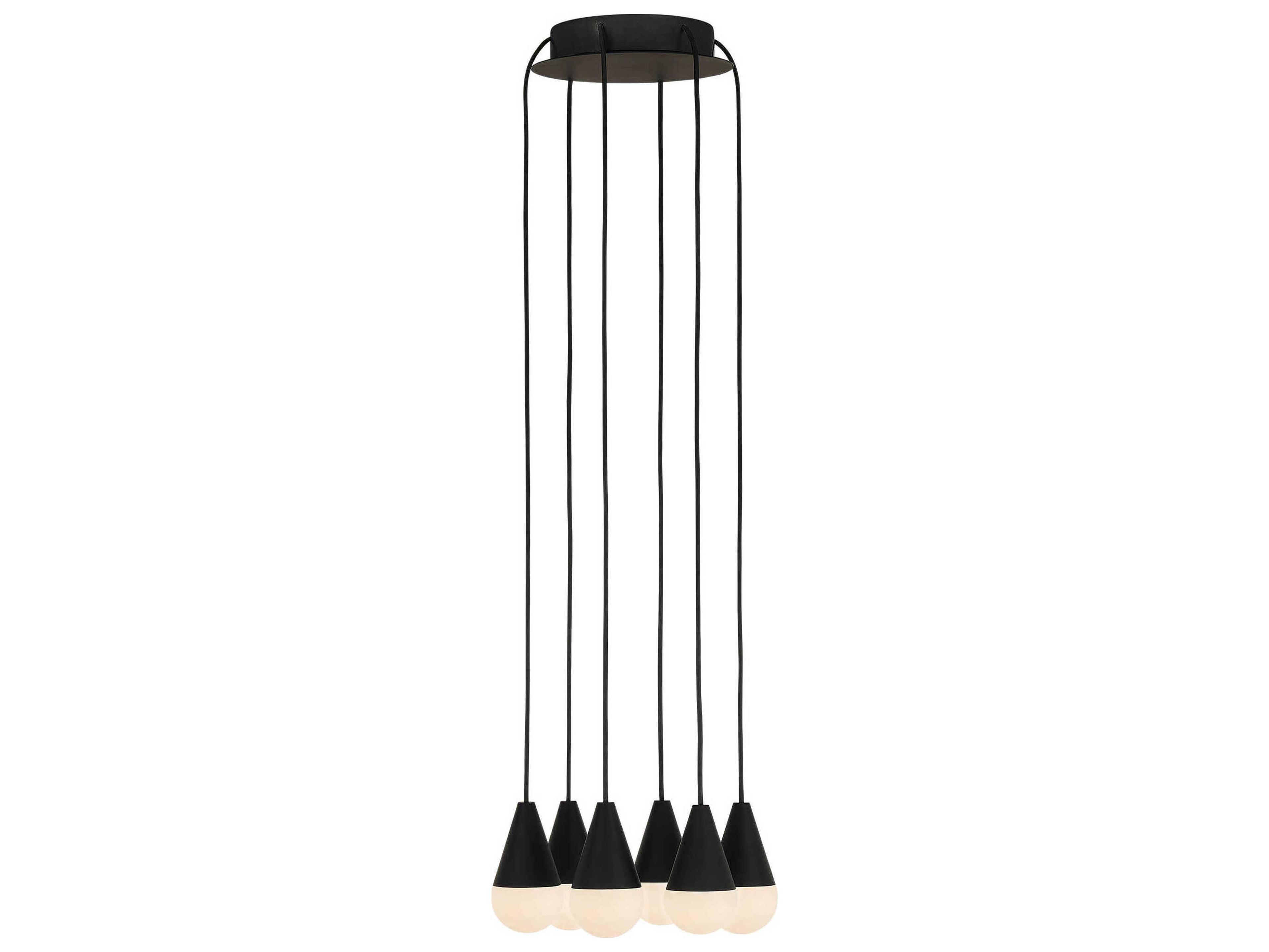 Visual Comfort Modern Cupola 6-Light Nightshade Black Mini Pendant