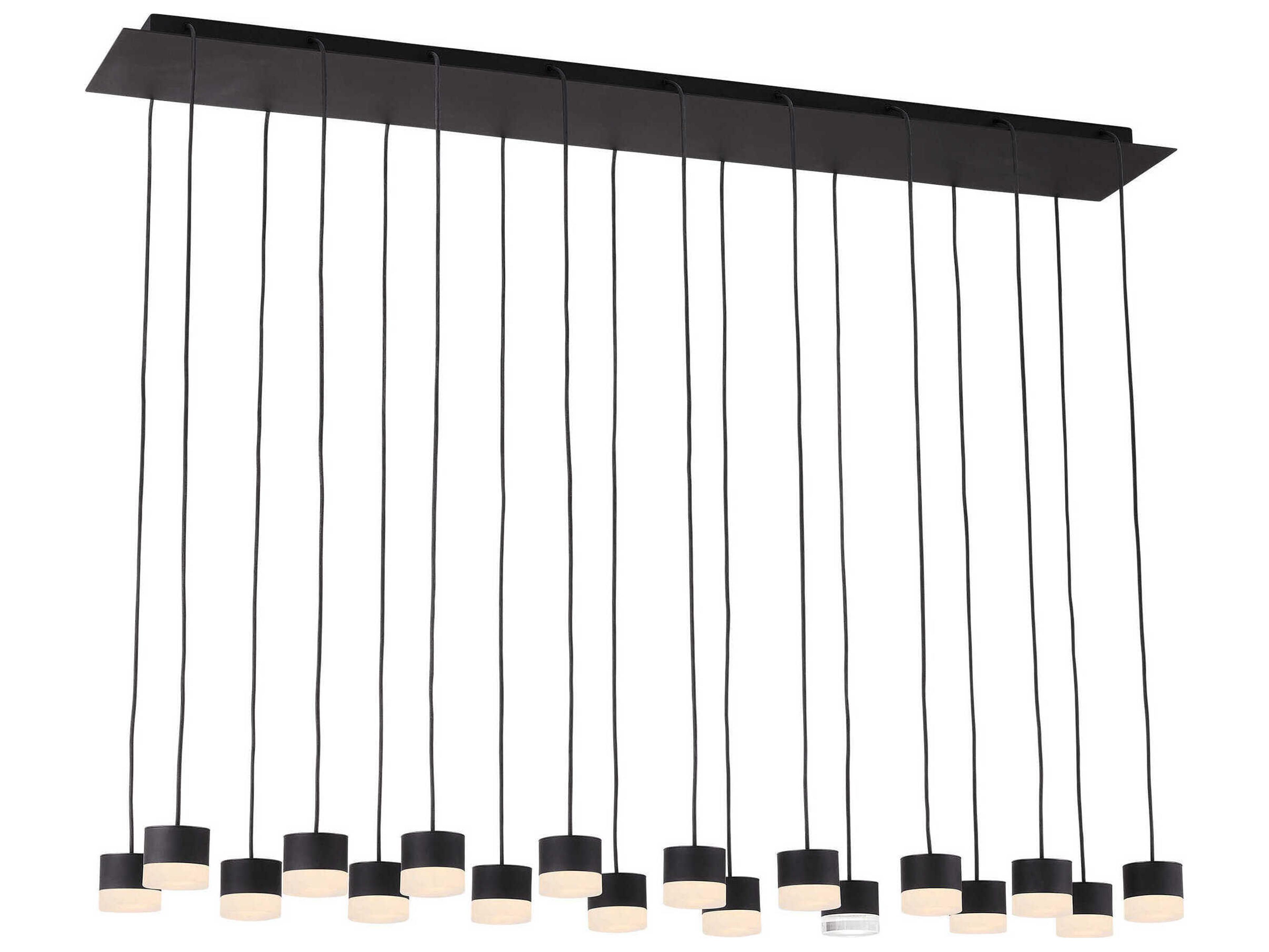 Visual Comfort Modern Gable 18-Light Nightshade Black Linear Island Pendant