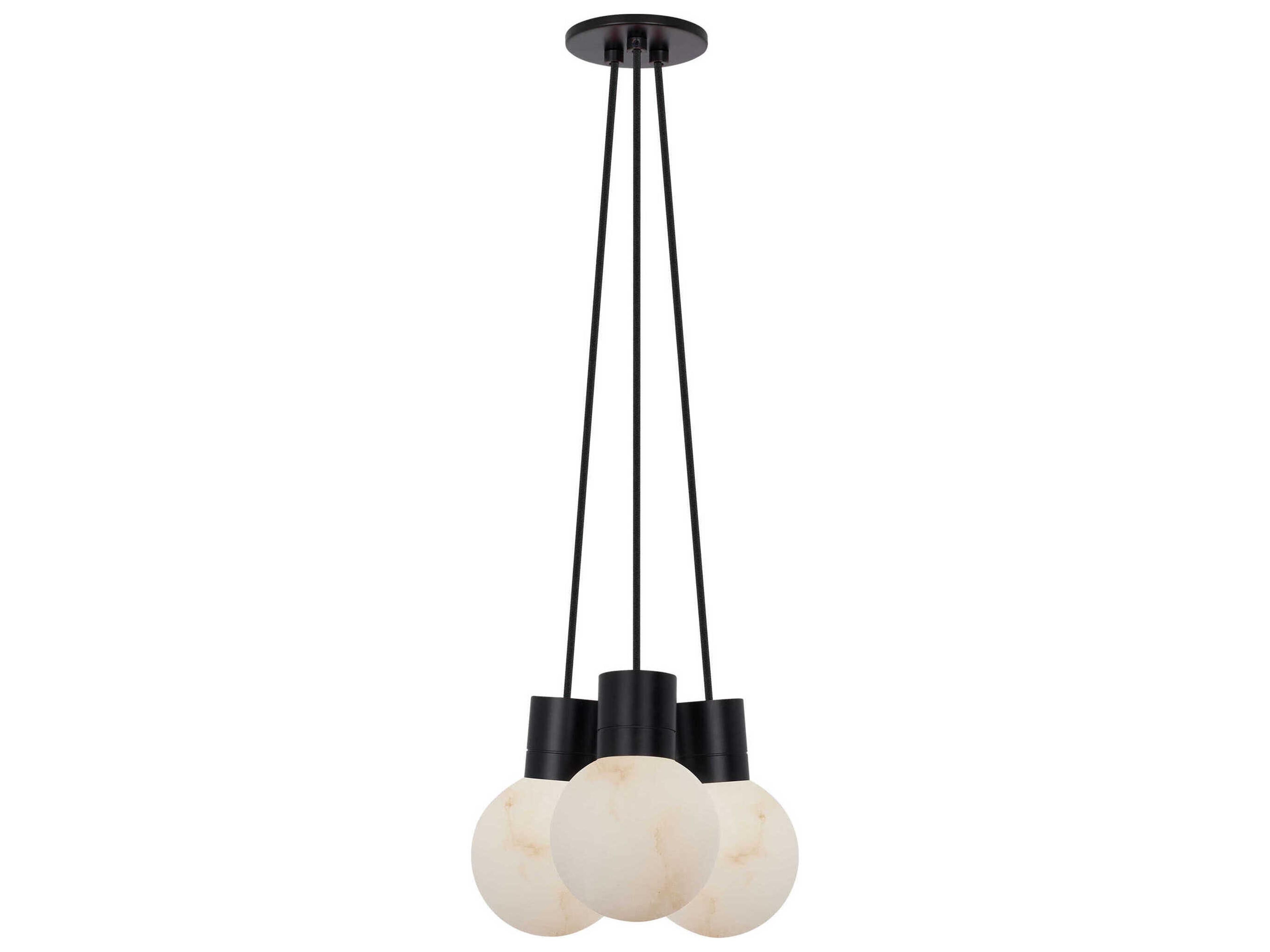 Visual Comfort Modern Mina 3-Light Black Globe Mini Pendant
