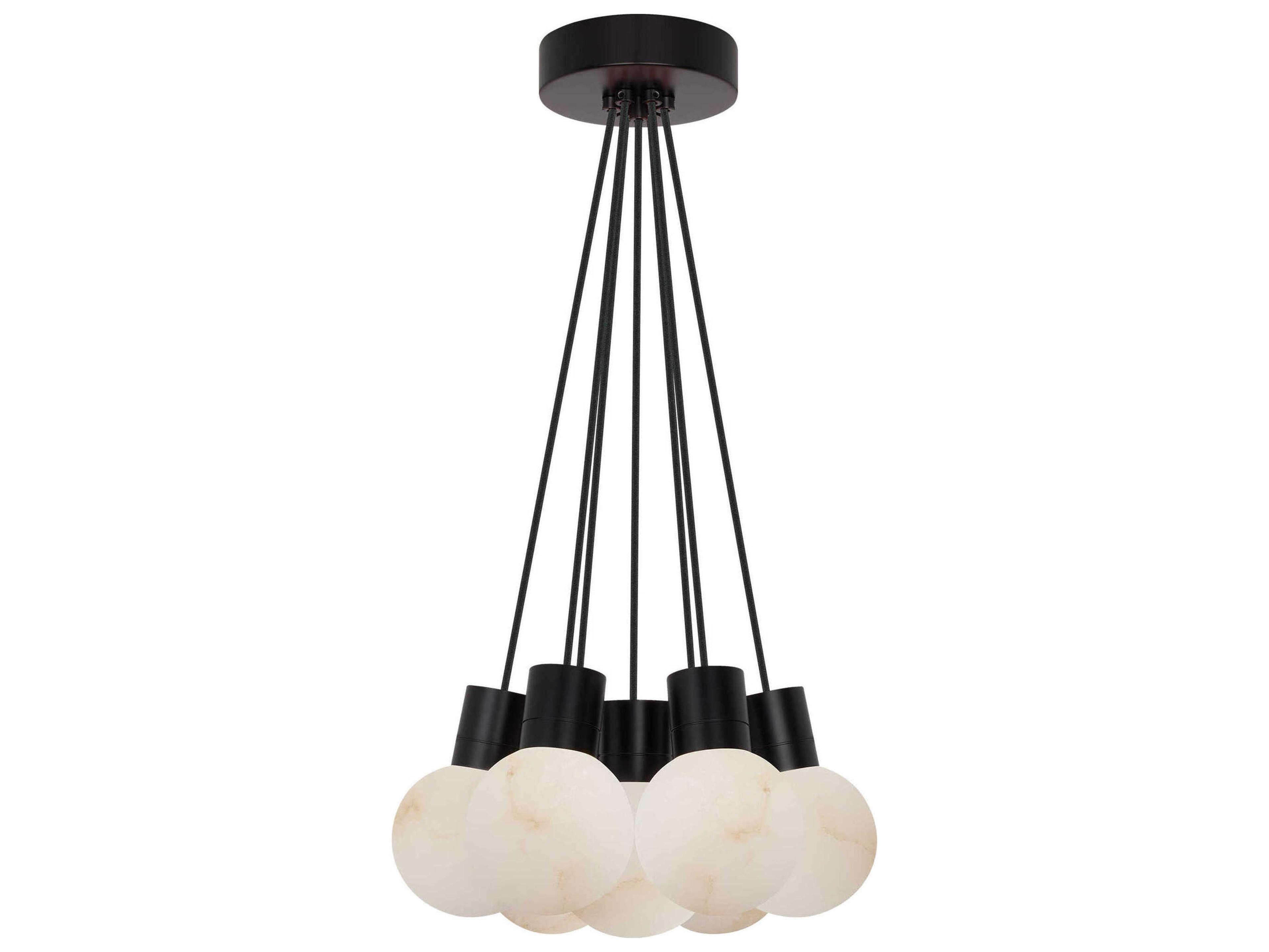 Visual Comfort Modern Mina 7-Light Black Globe Pendant