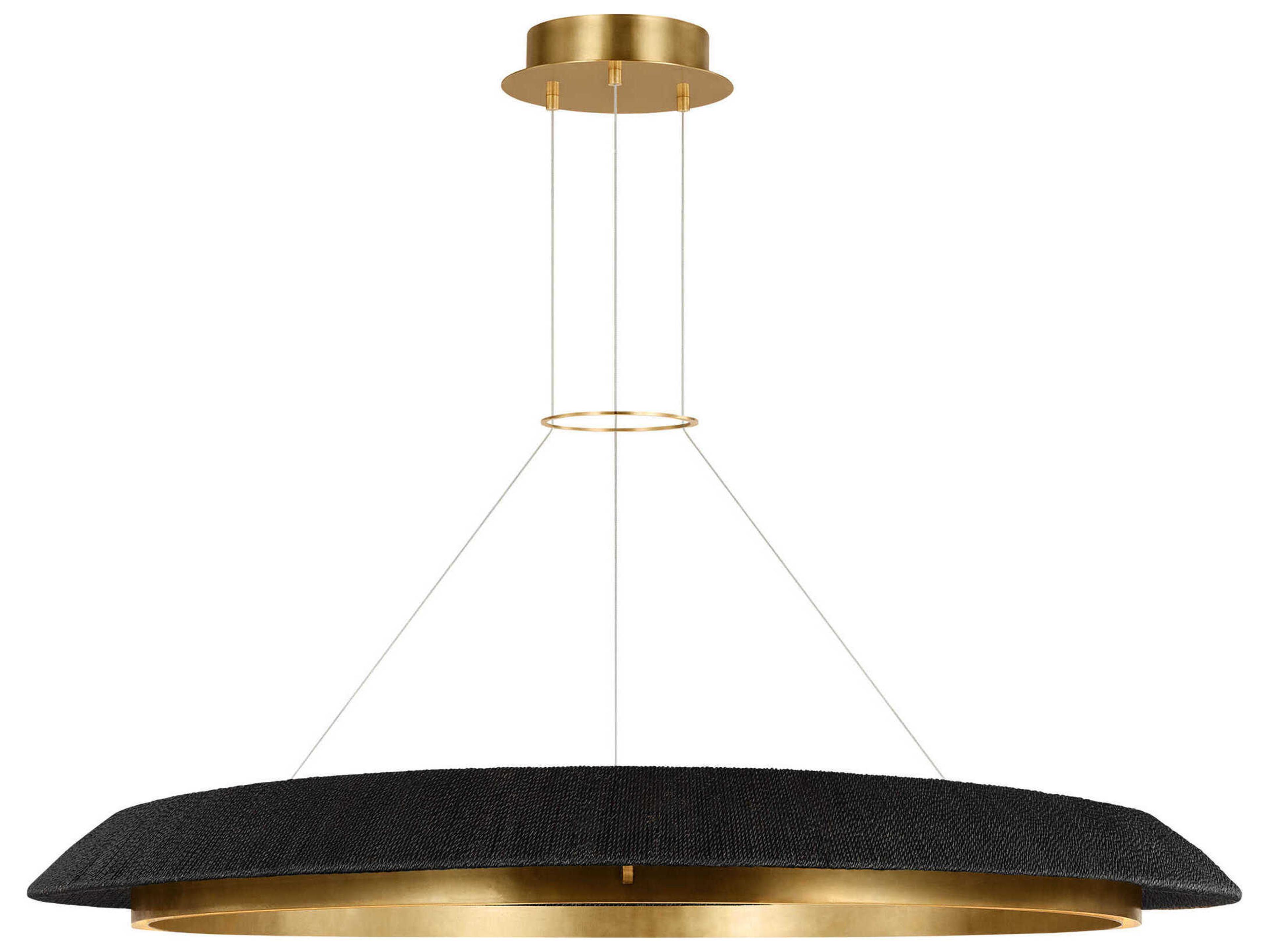Visual Comfort Modern Noa 1-Light Hand Rubbed Antique Brass Washed Black Pendant