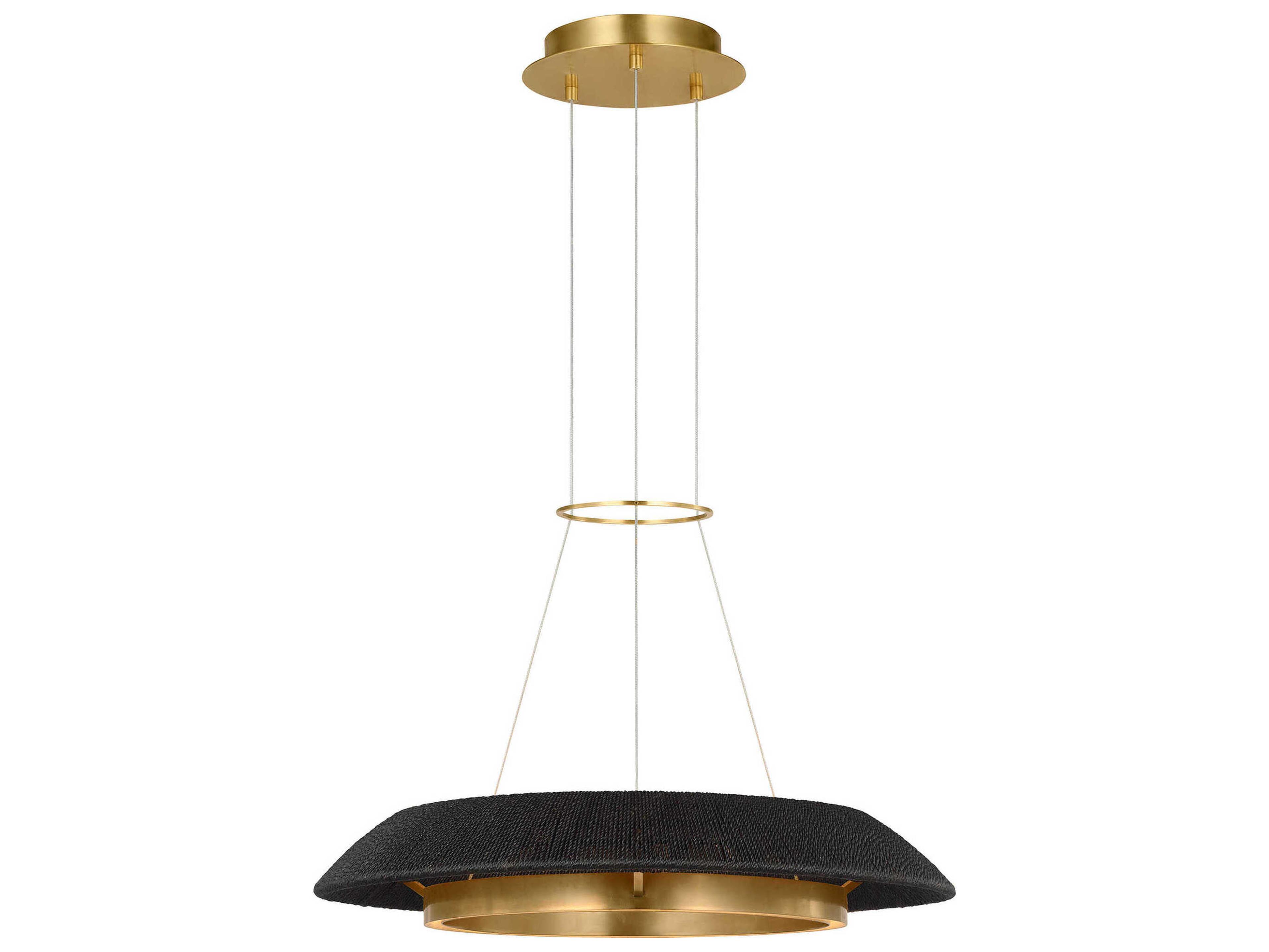 Visual Comfort Modern Noa 1-Light Hand Rubbed Antique Brass Washed Black Pendant