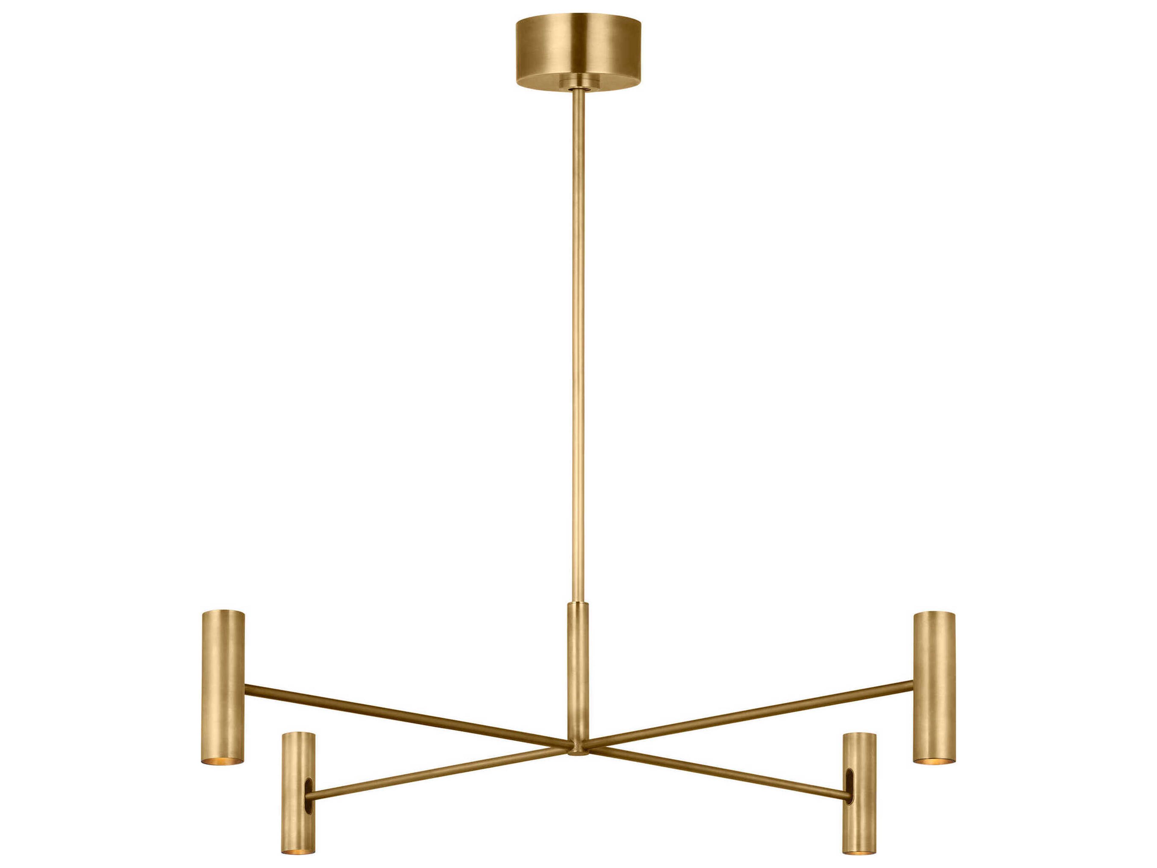 Visual Comfort Modern Ponte 8-Light Hand Rubbed Antique Brass Cylinder Chandelier
