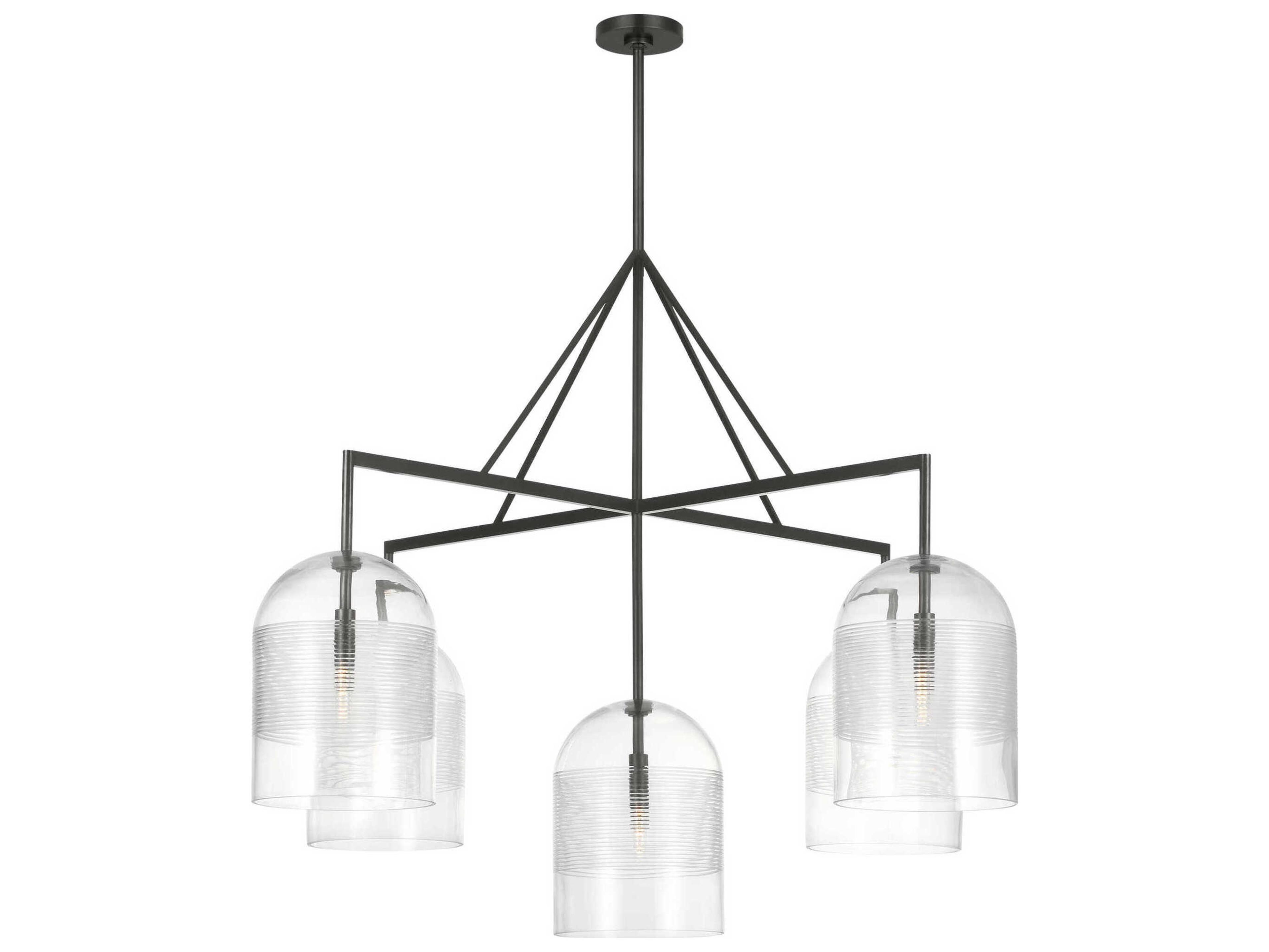 Visual Comfort Modern Leano 5-Light Bronze Candelabra Chandelier