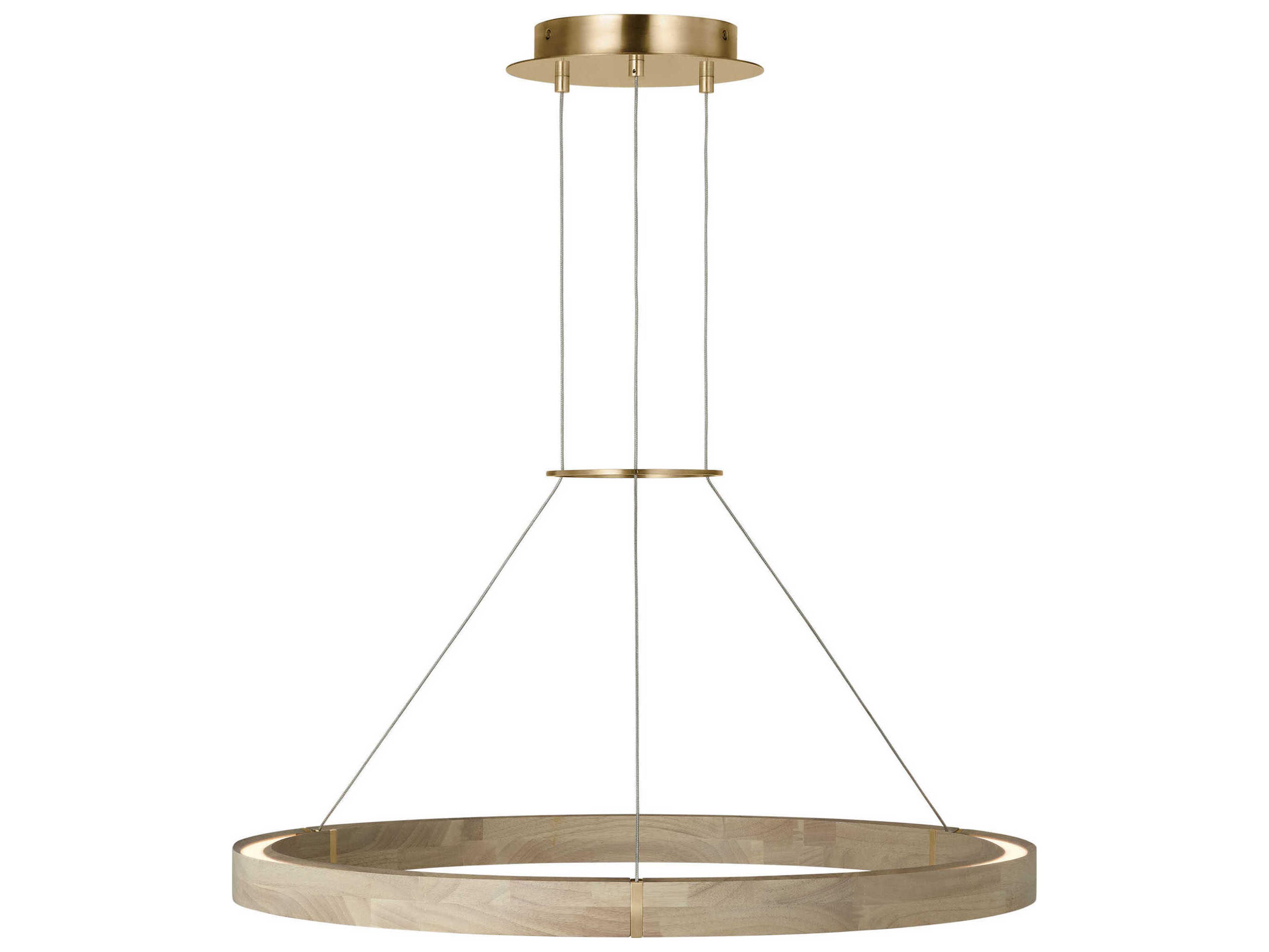 Visual Comfort Modern Ashok 1-Light Hand Rubbed Antique Brass Round Pendant