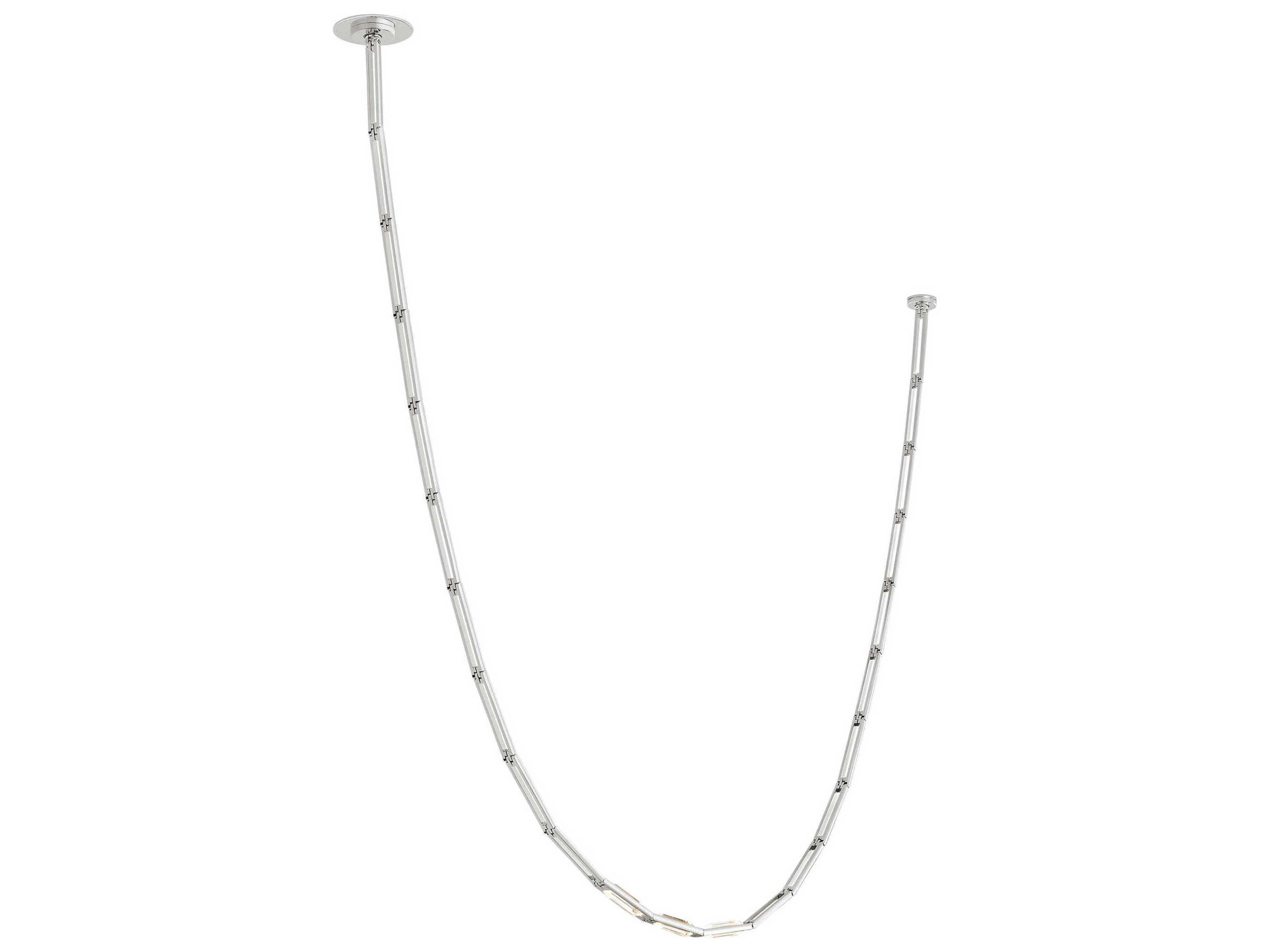 Visual Comfort Modern Catena 3-Light Polished Nickel Linear Chandelier