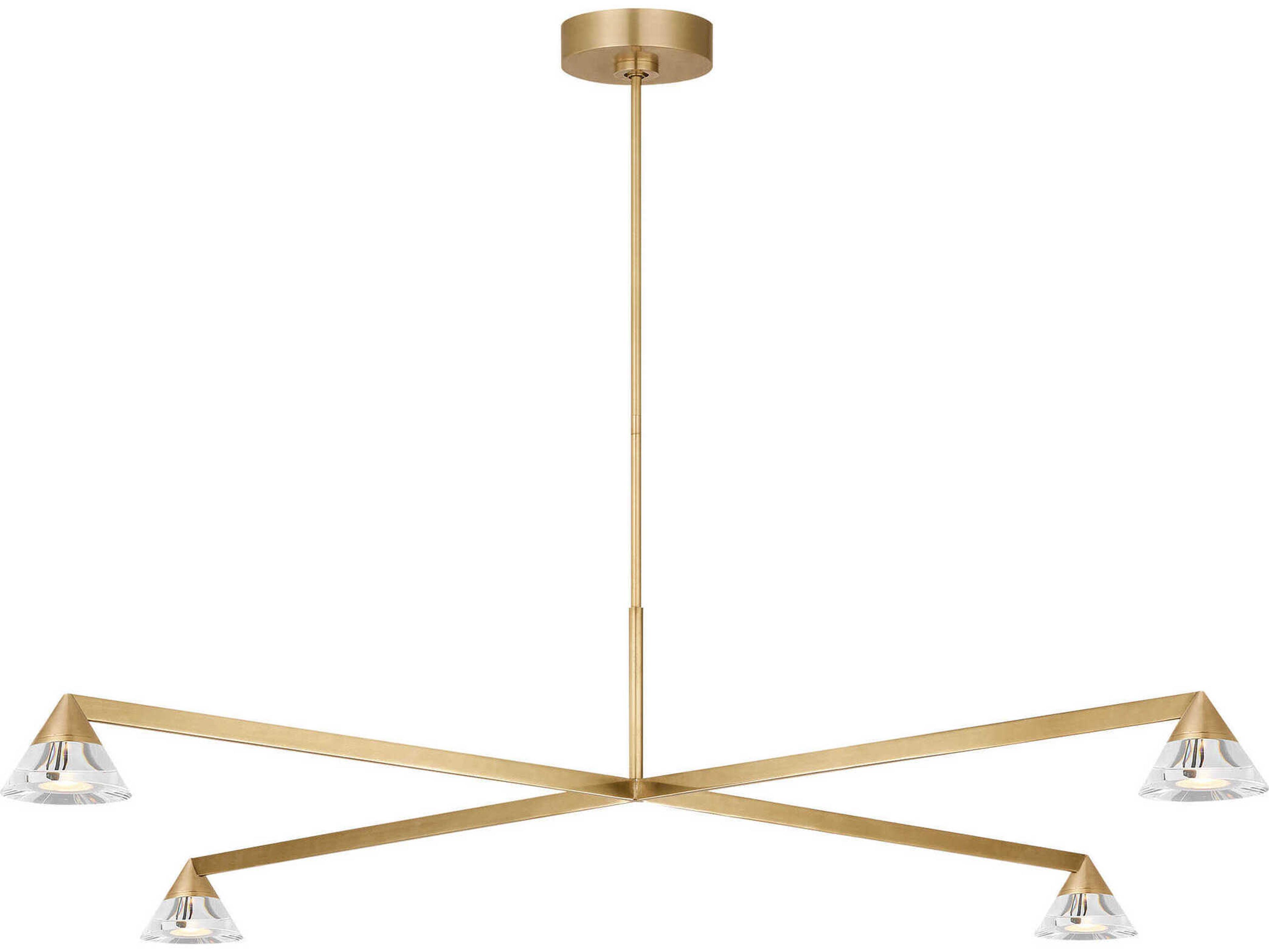 Visual Comfort Modern Midrand 4-Light Brass Geometric Chandelier