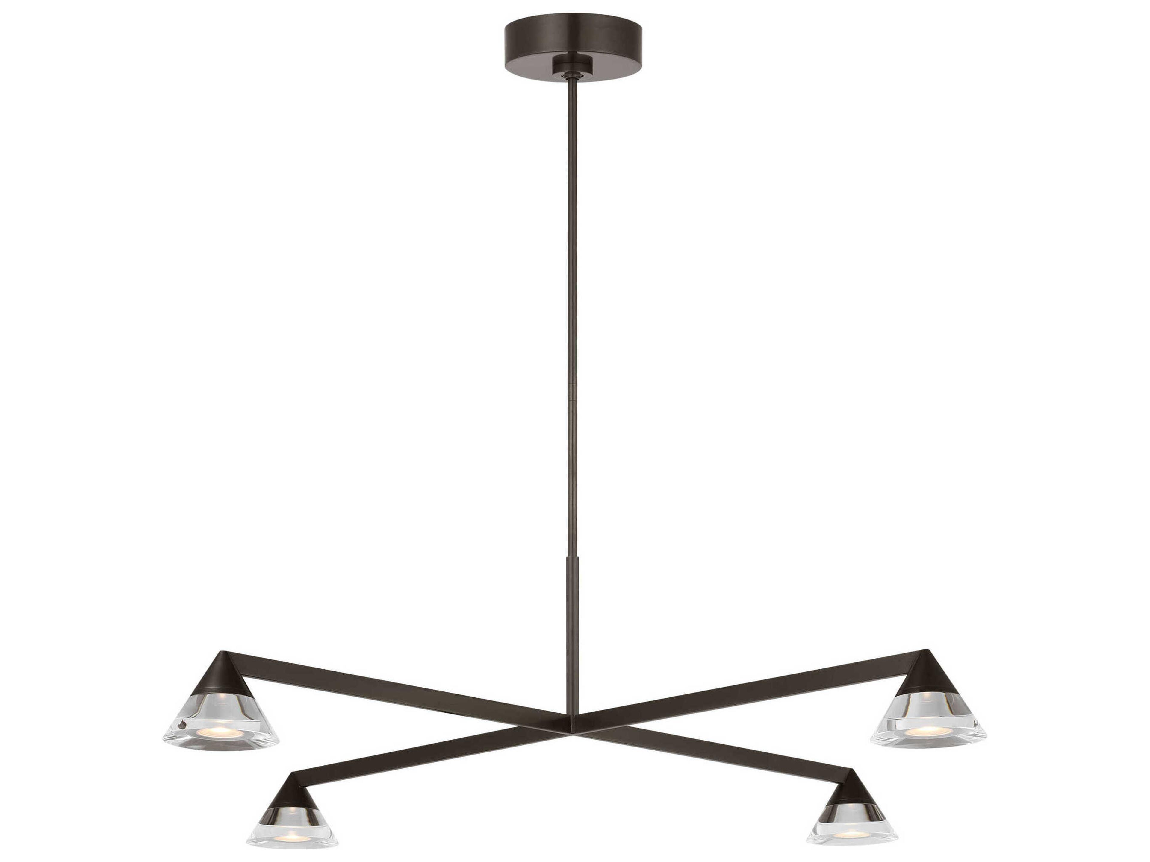Visual Comfort Modern Midrand 4-Light Bronze Black Geometric Chandelier