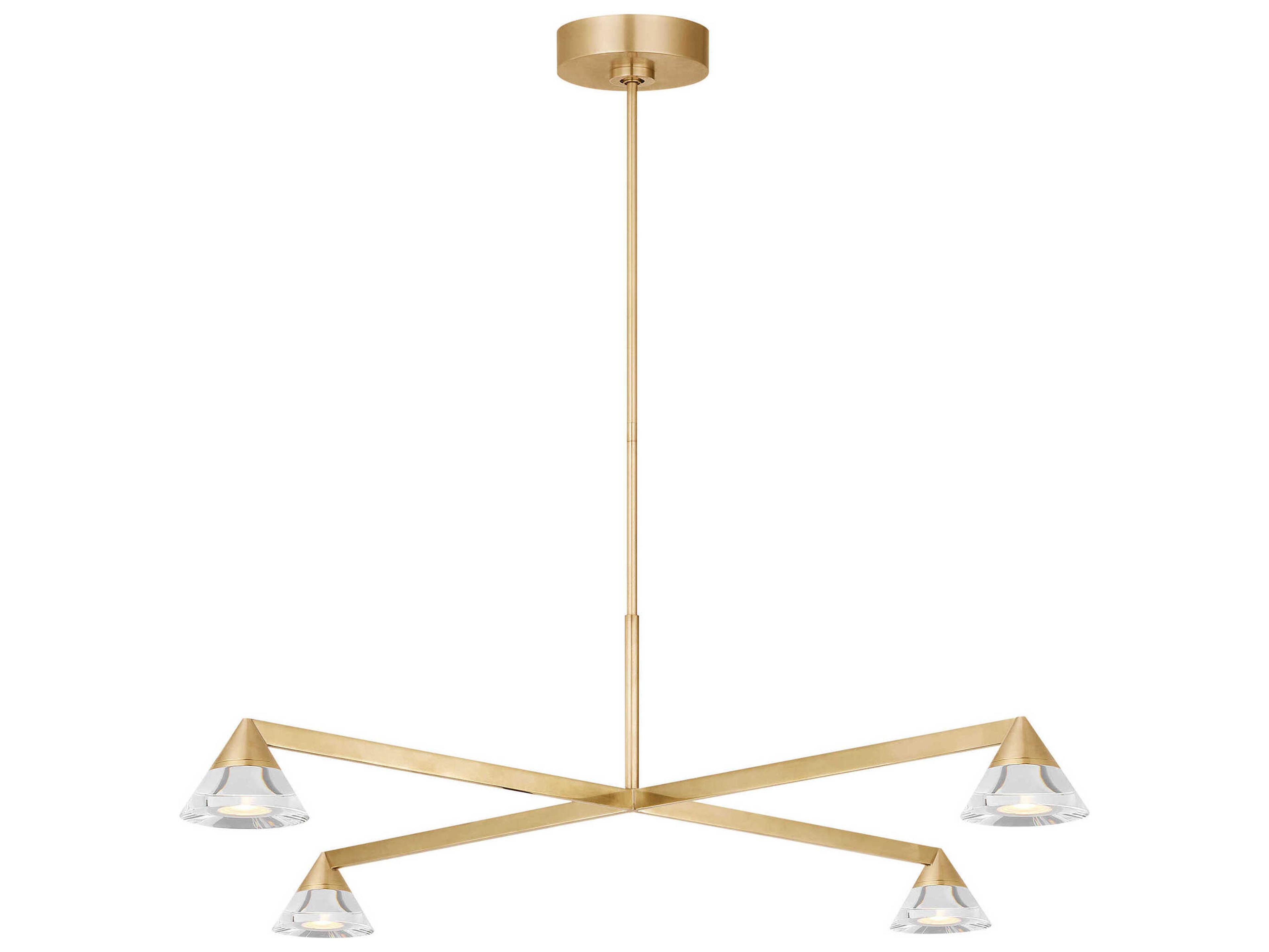Visual Comfort Modern Midrand 4-Light Brass Geometric Chandelier