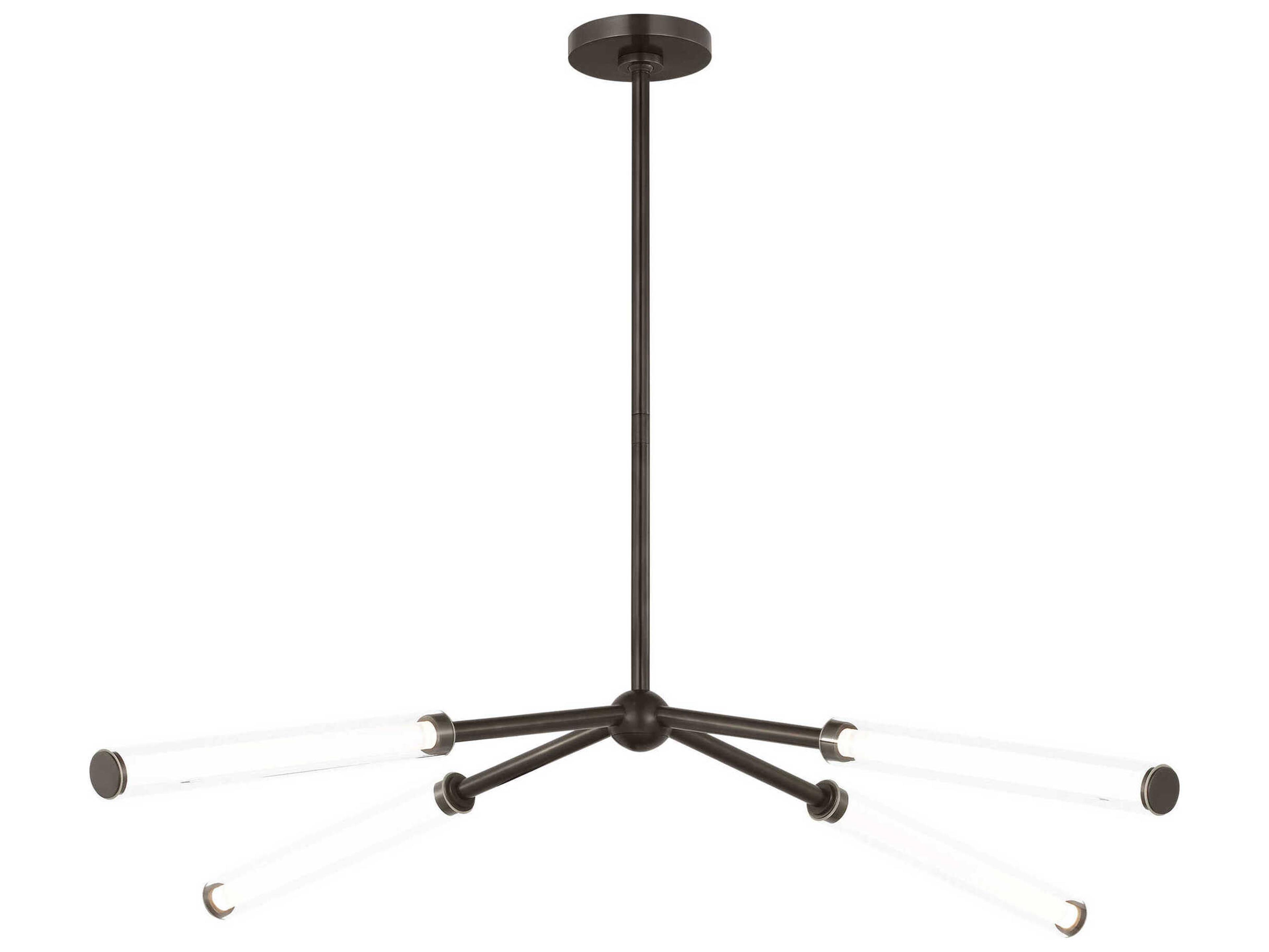 Visual Comfort Modern Poza 4-Light Bronze Linear Chandelier