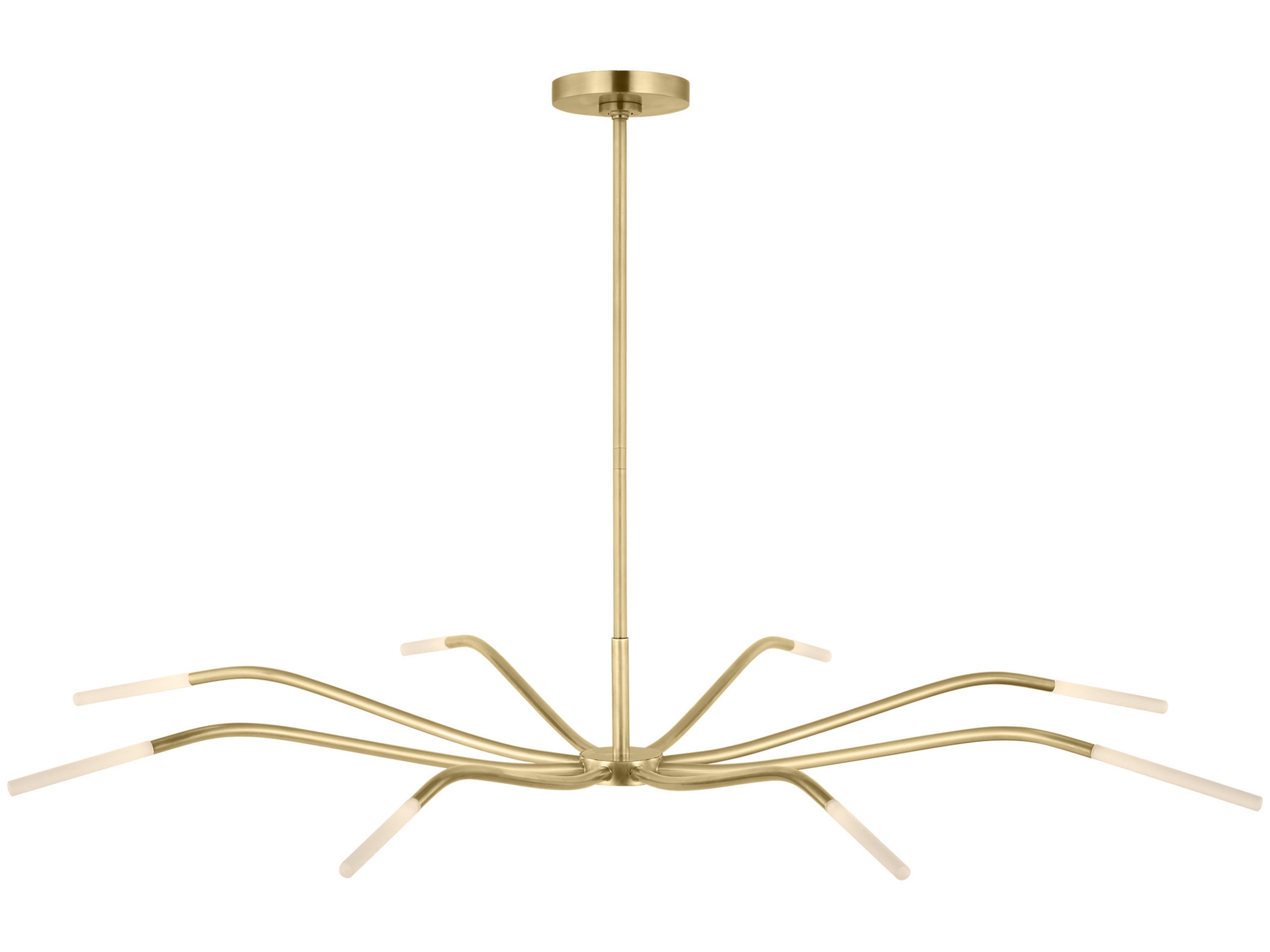 Visual Comfort Modern Lajos 8-Light Brass Linear Chandelier