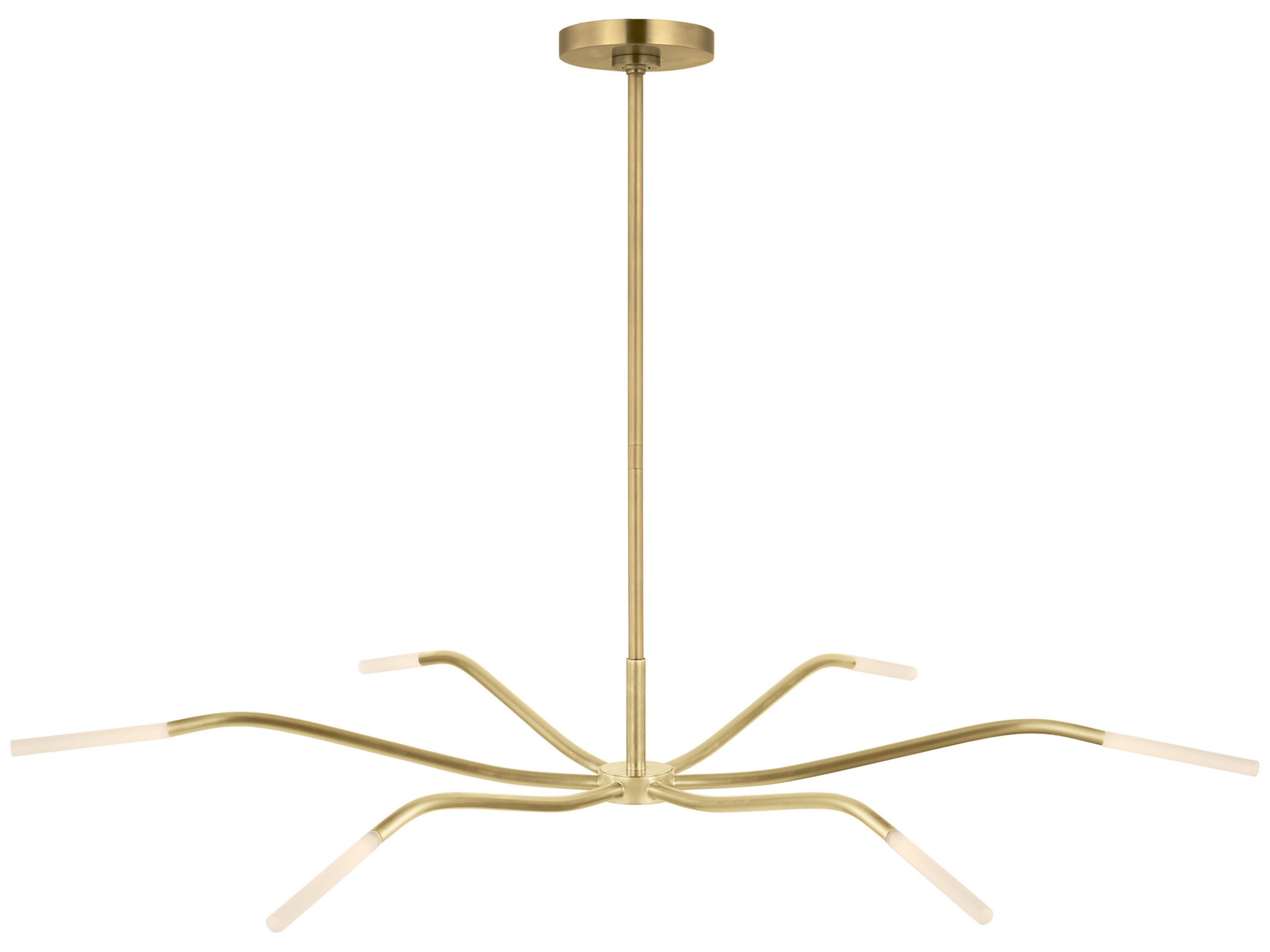 Visual Comfort Modern Lajos 6-Light Brass Linear Chandelier