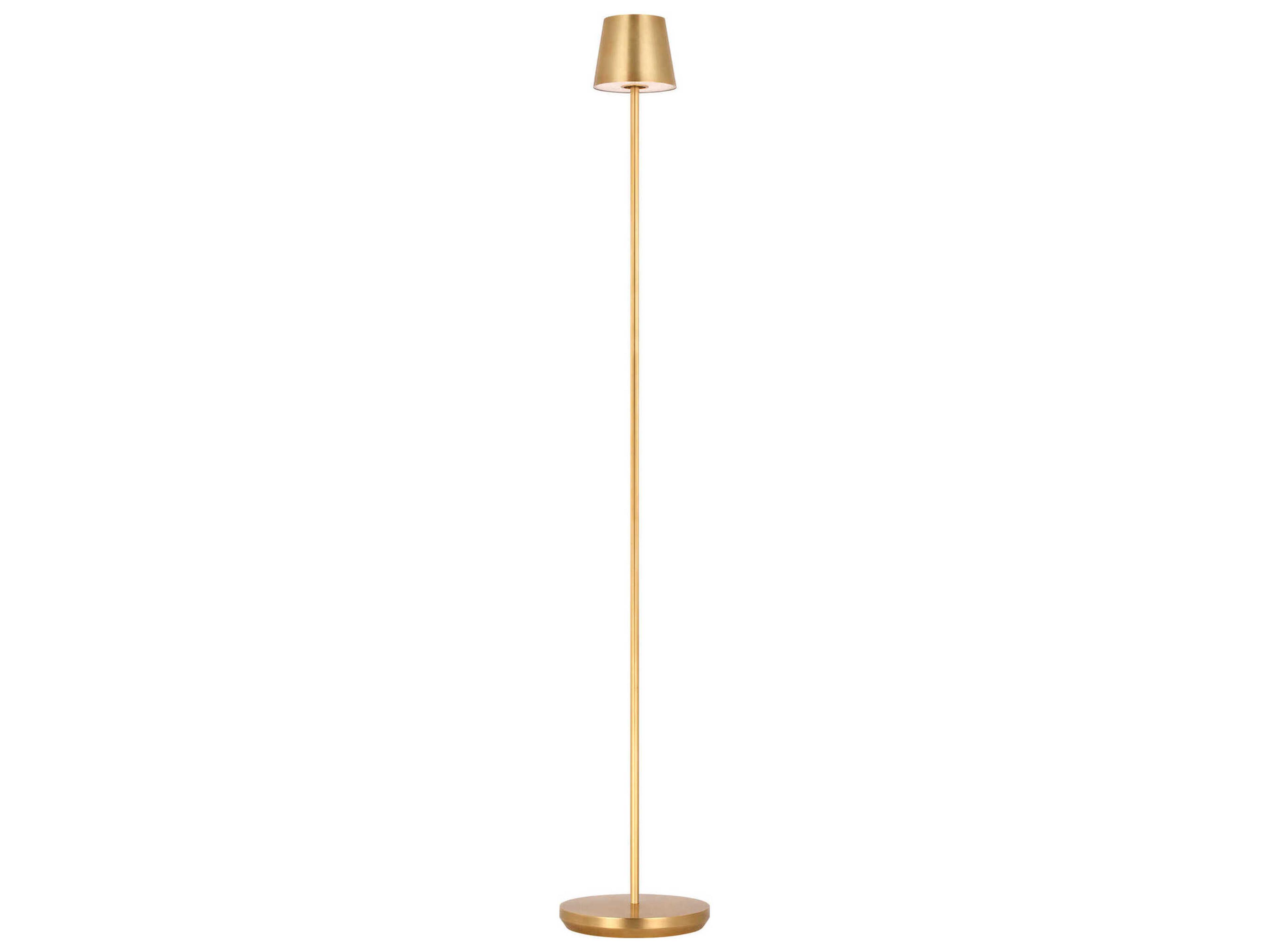Visual Comfort Modern Nevis Hand Rubbed Antique Brass Floor Lamp
