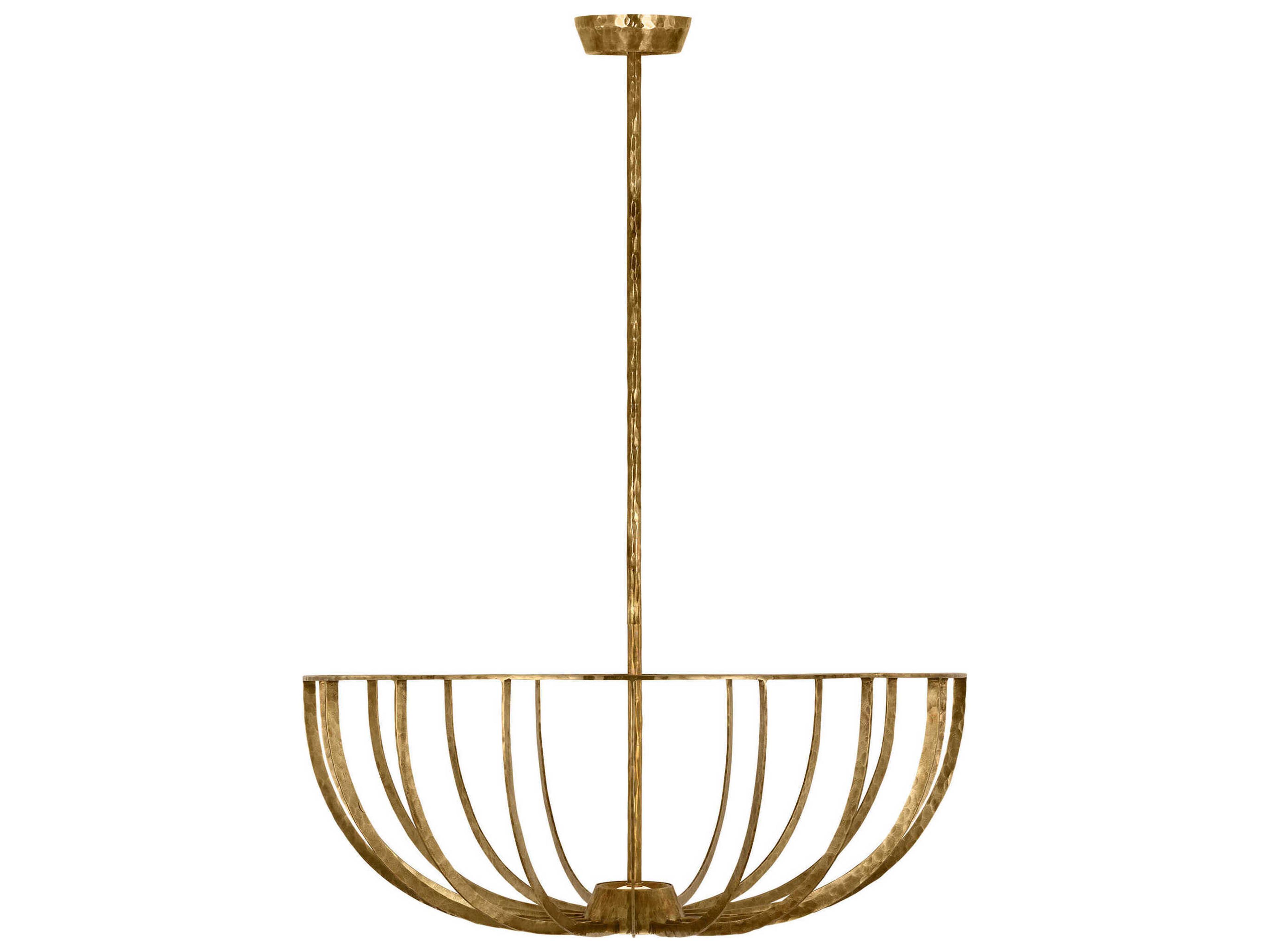 Visual Comfort Modern Sanchi 2-Light Polished Antique Brass Bowl Semi Flush Mount