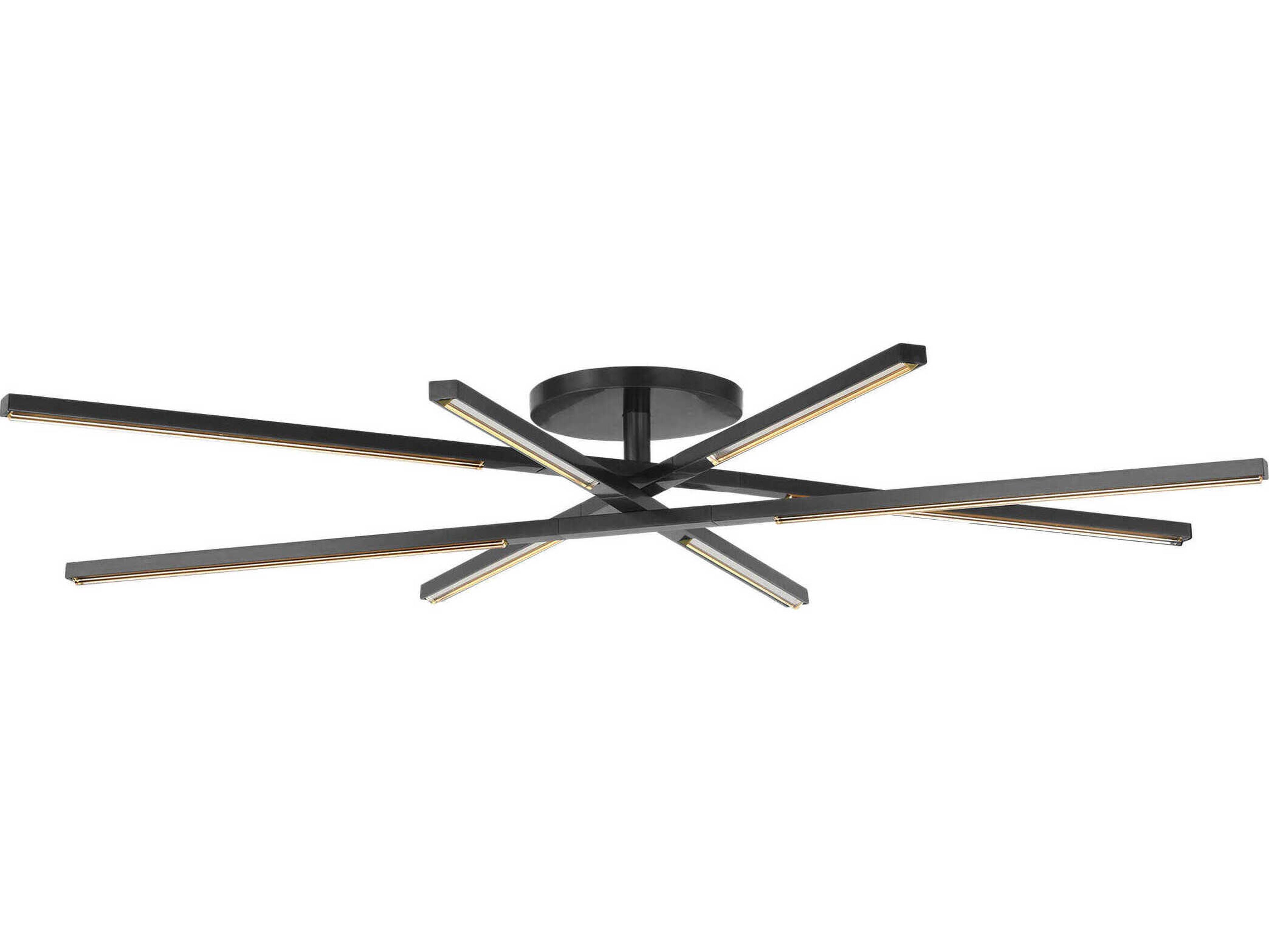 Visual Comfort Modern Cityscape 8-Light Bronze Geometric Linear Flush Mount