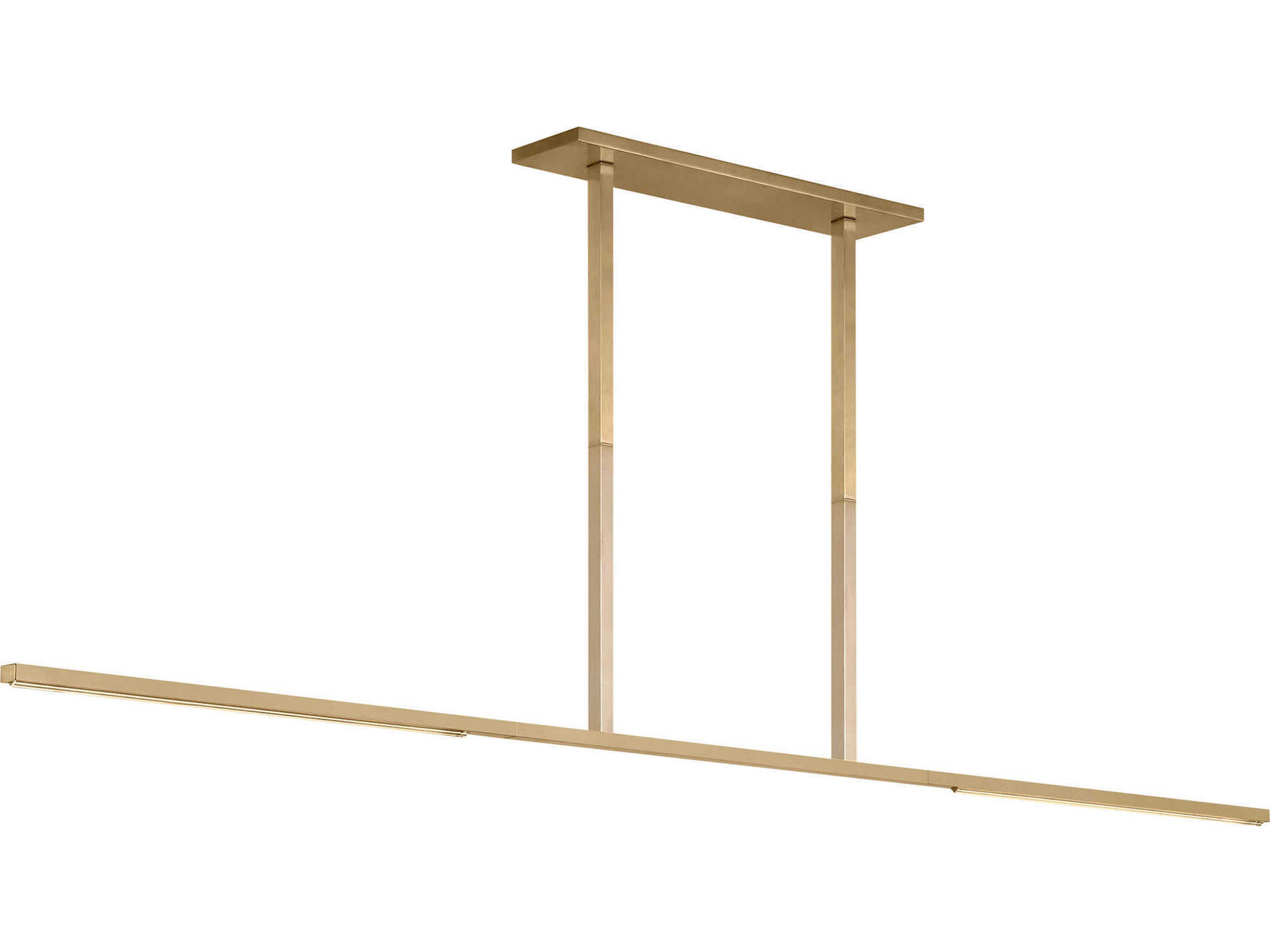 Visual Comfort Modern Cityscape 2-Light Hand Rubbed Antique Brass Linear Island Pendant