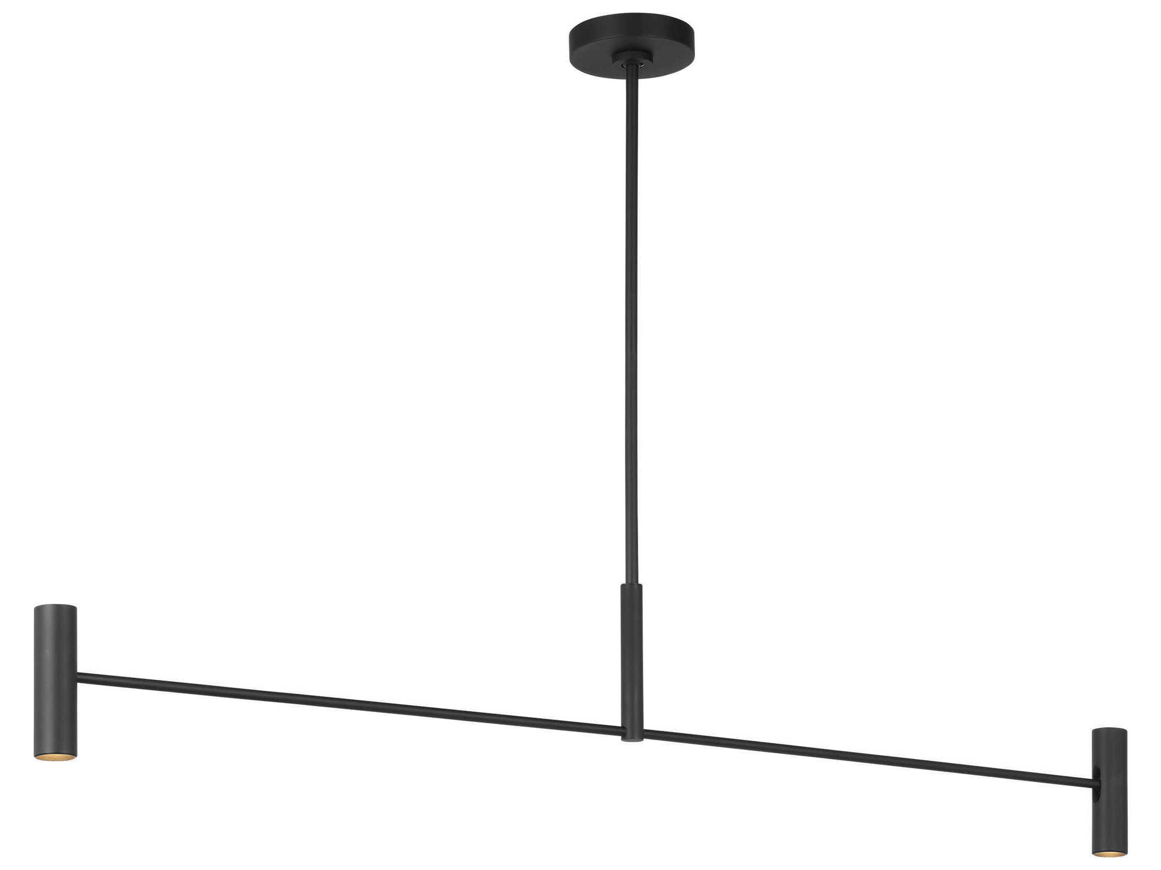 Visual Comfort Modern Ponte 4-Light Nightshade Black Linear Island Pendant