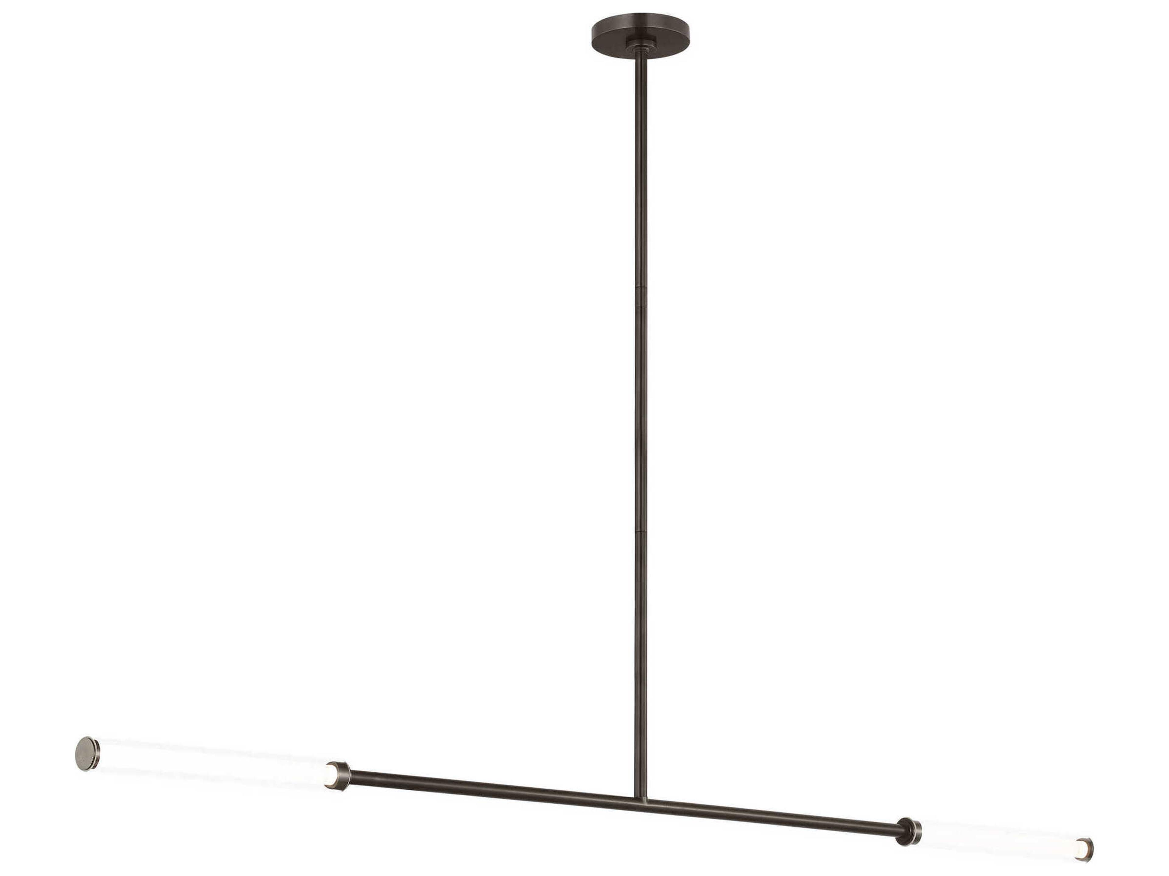 Visual Comfort Modern Poza 2-Light Bronze Linear Island Pendant