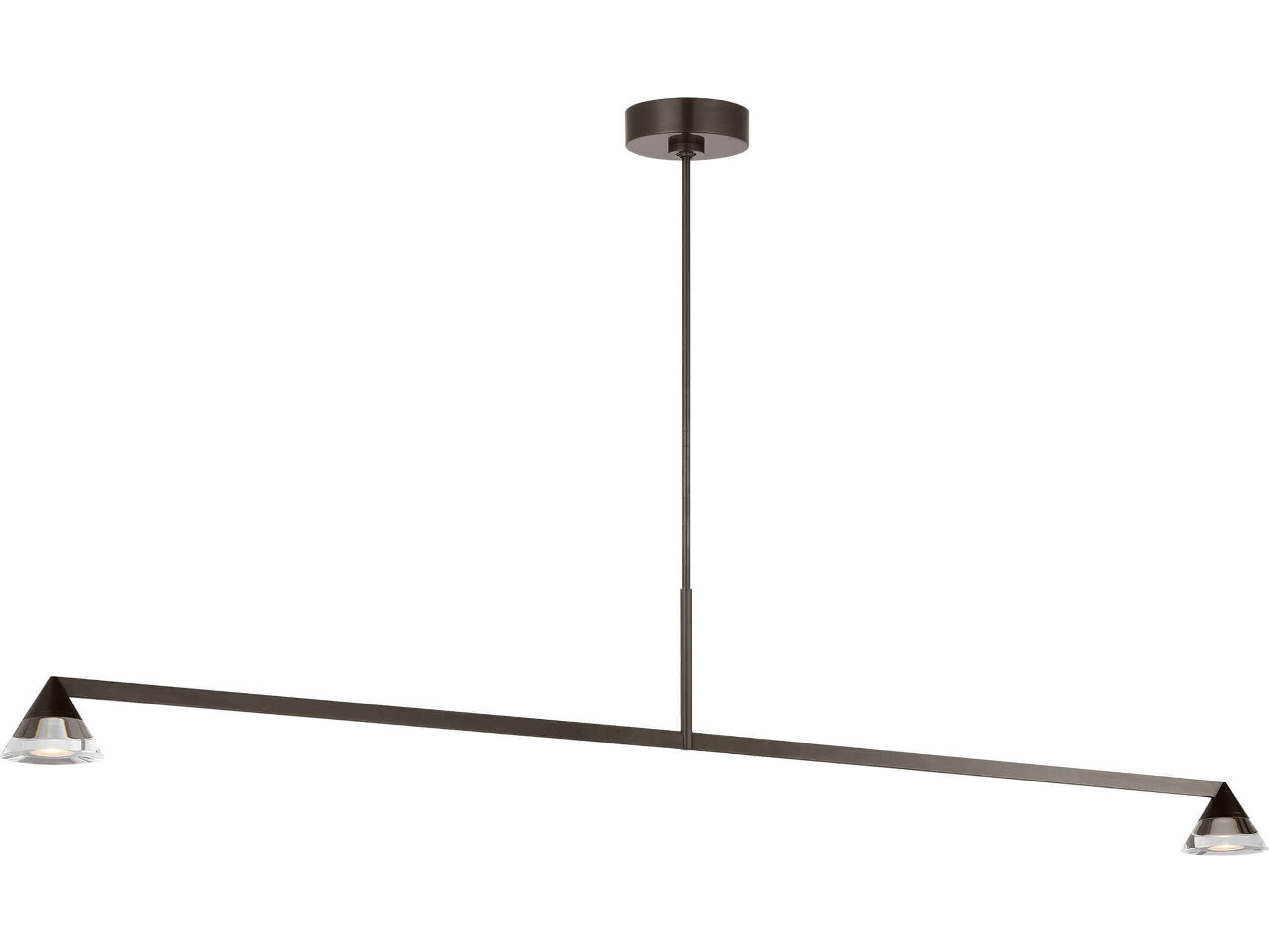 Visual Comfort Modern Midrand 2-Light Bronze Linear Island Pendant