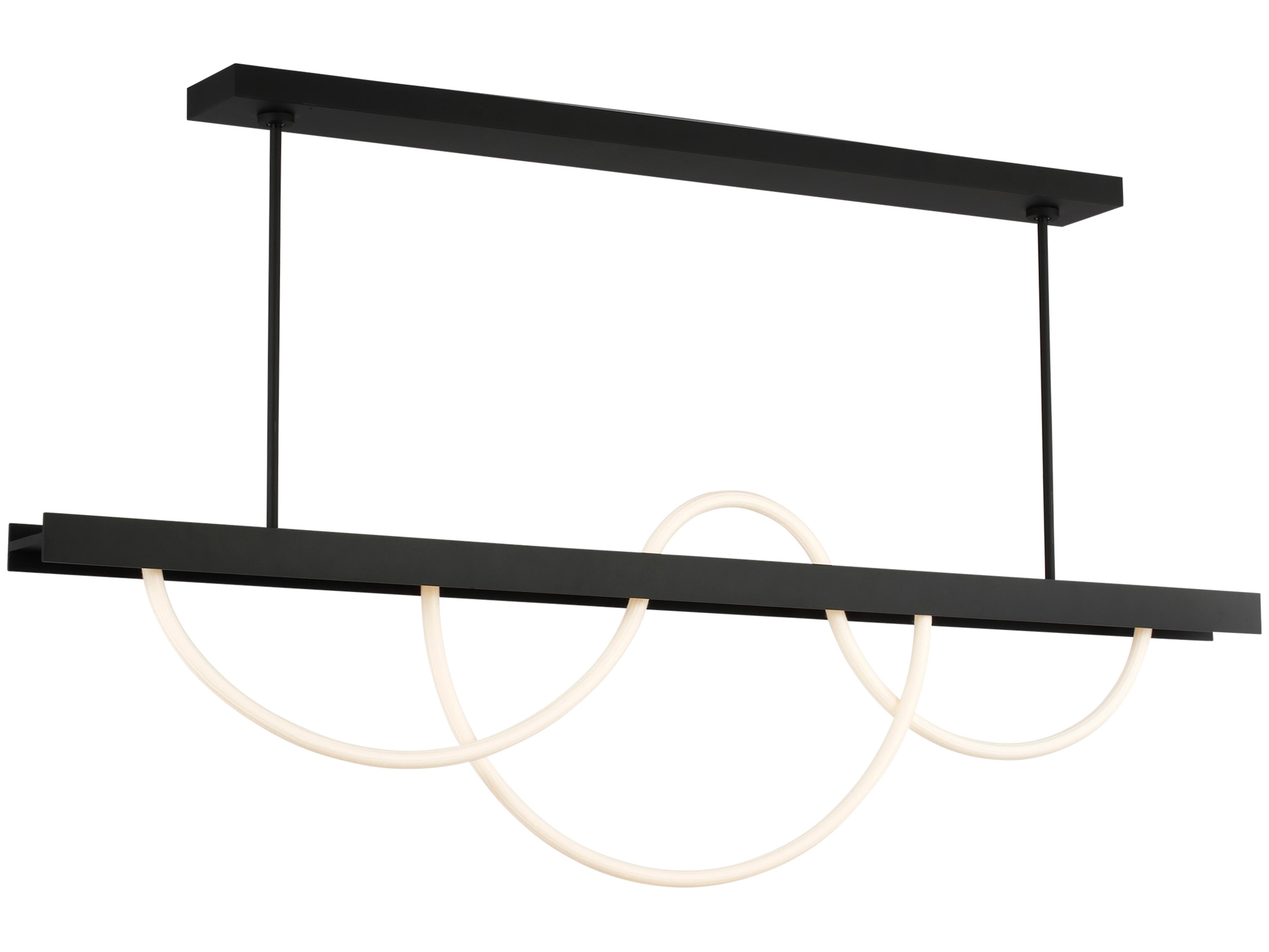 Visual Comfort Modern Uneri 2-Light Nightshade Black Linear Island Pendant