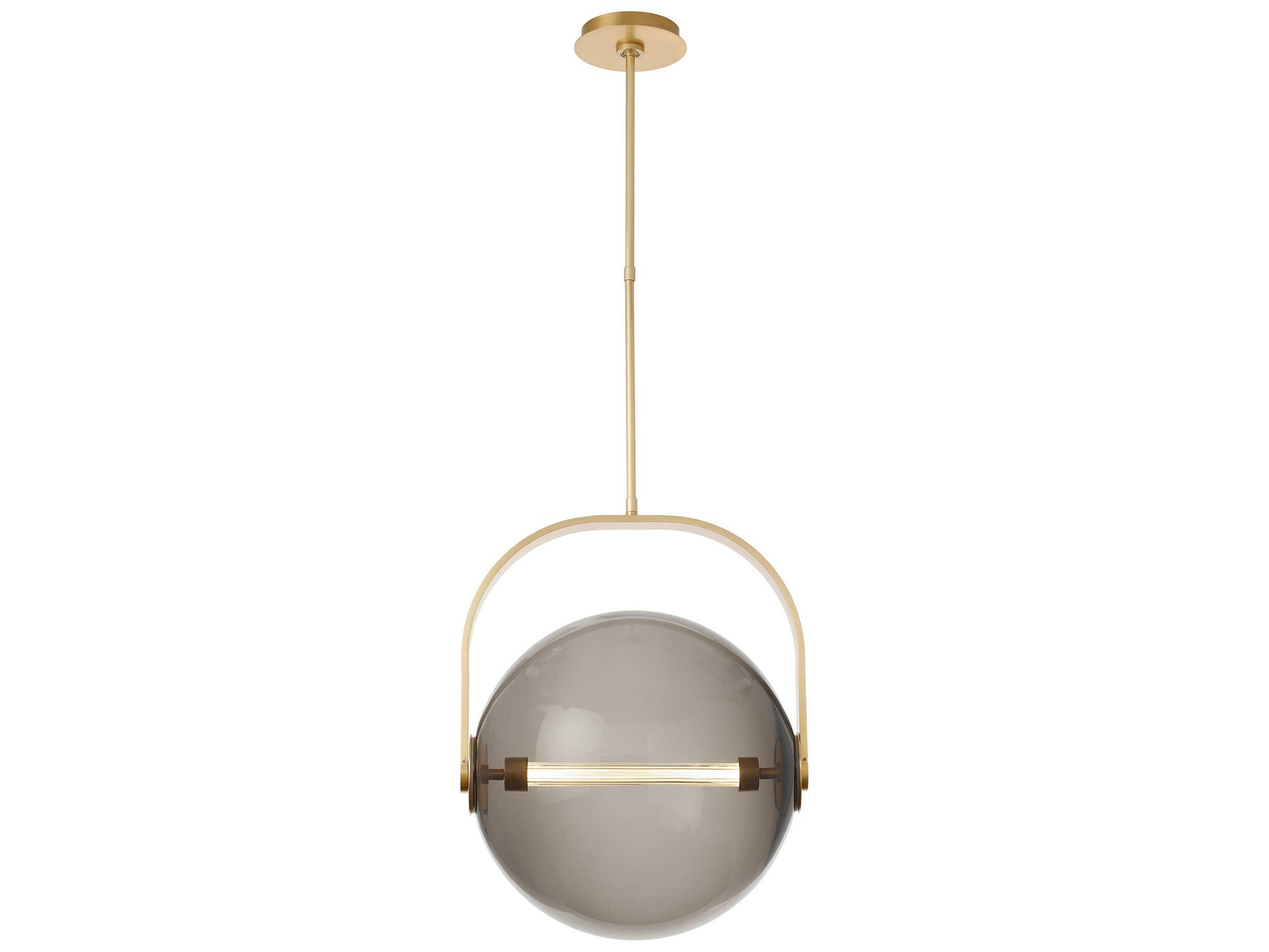 Visual Comfort Modern Fues 1-Light Natural Brass Globe Pendant