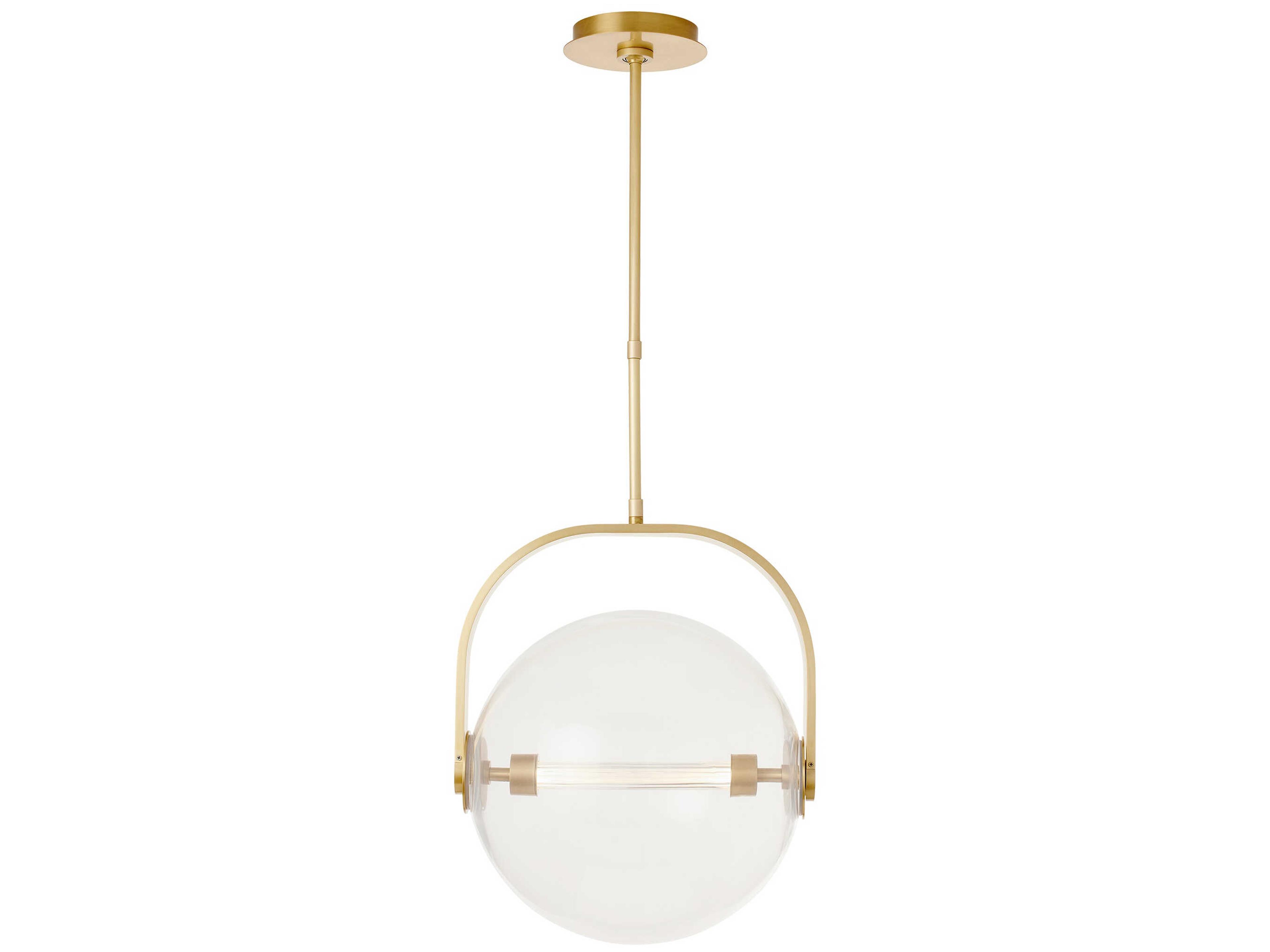 Visual Comfort Modern Fues 1-Light Natural Brass Globe Pendant