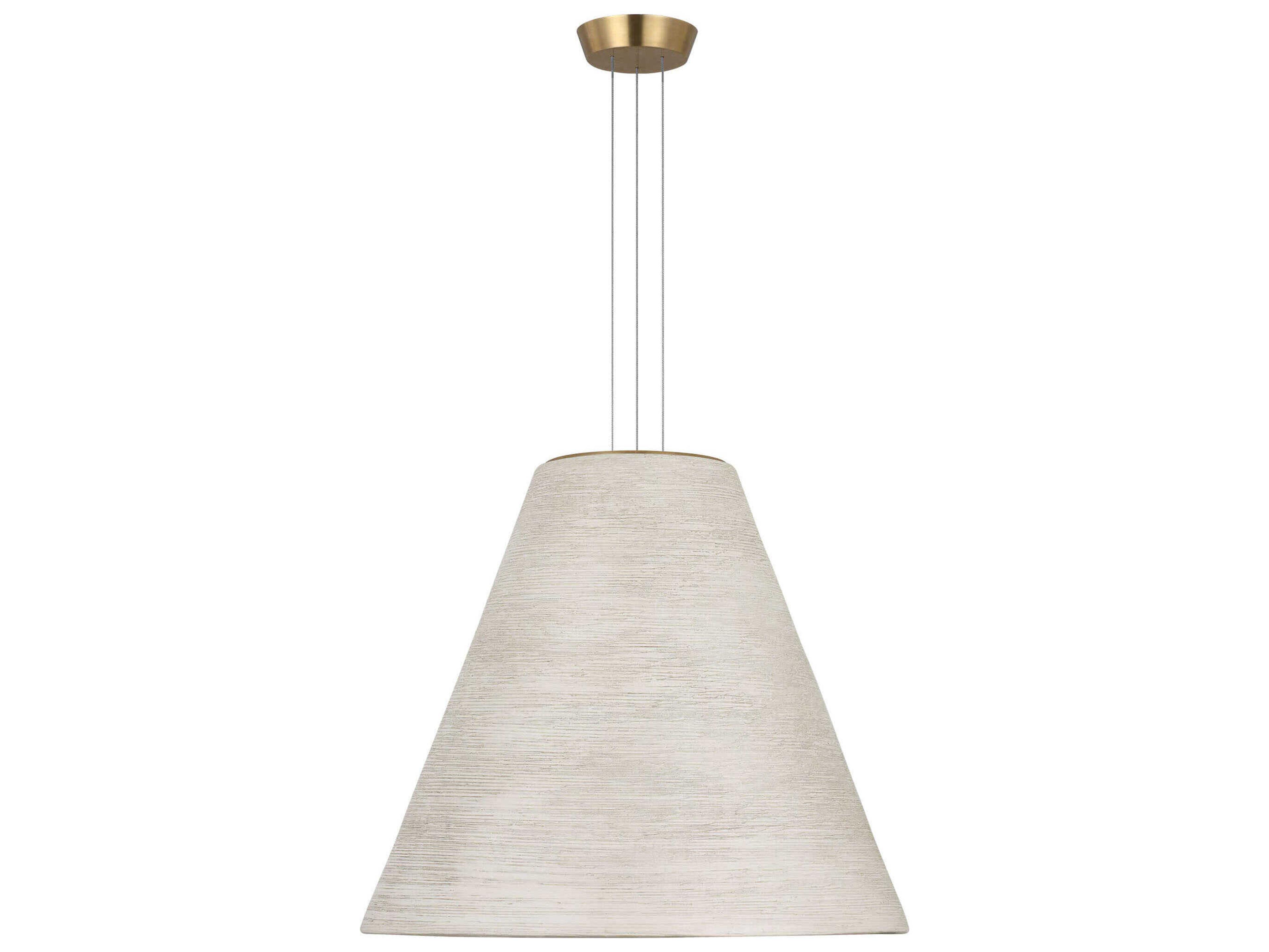Visual Comfort Modern Karam 1-Light Cream Natural Brass White Empire Pendant