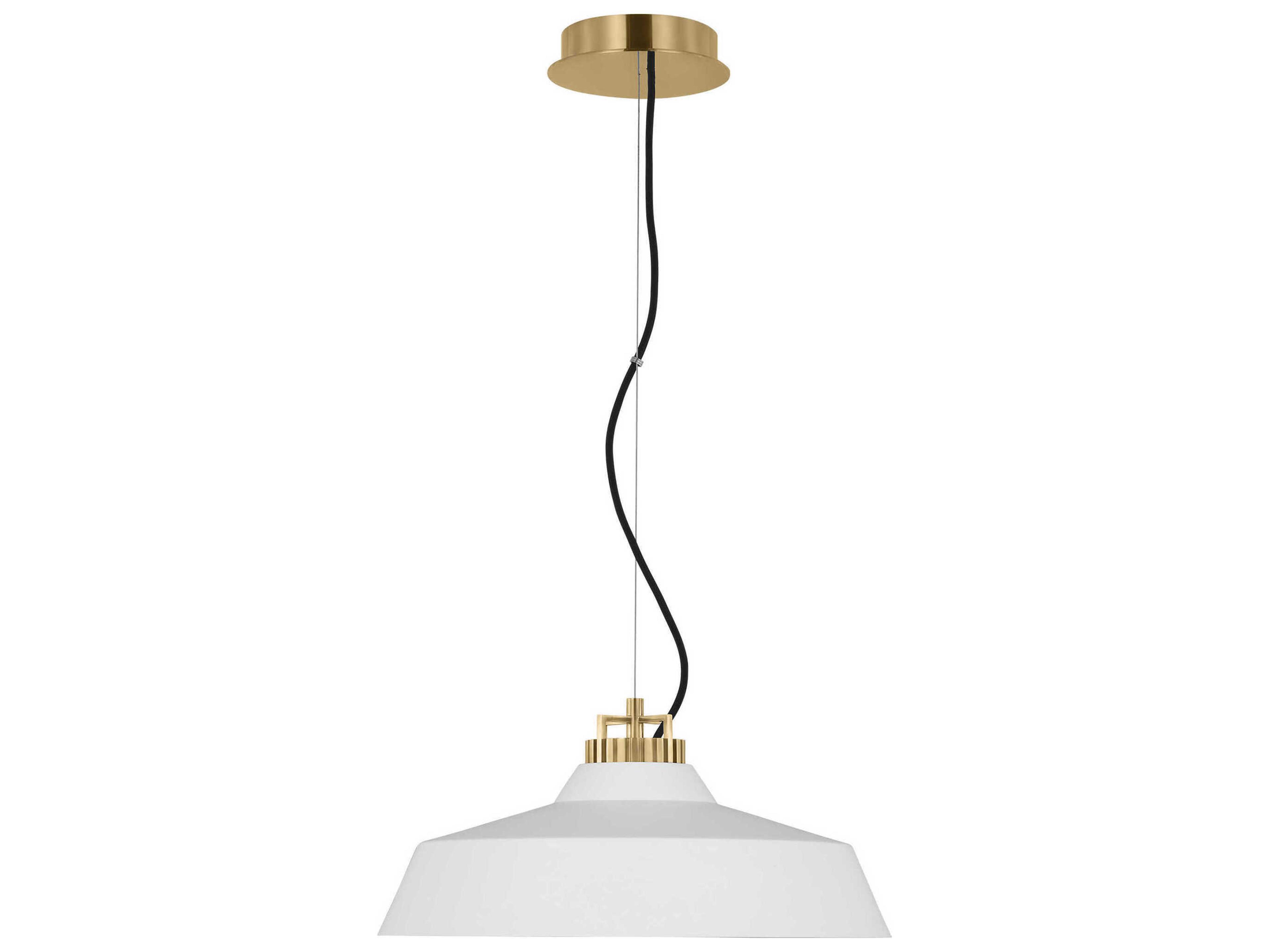 Visual Comfort Modern Forge 1-Light White Natural Brass Pendant