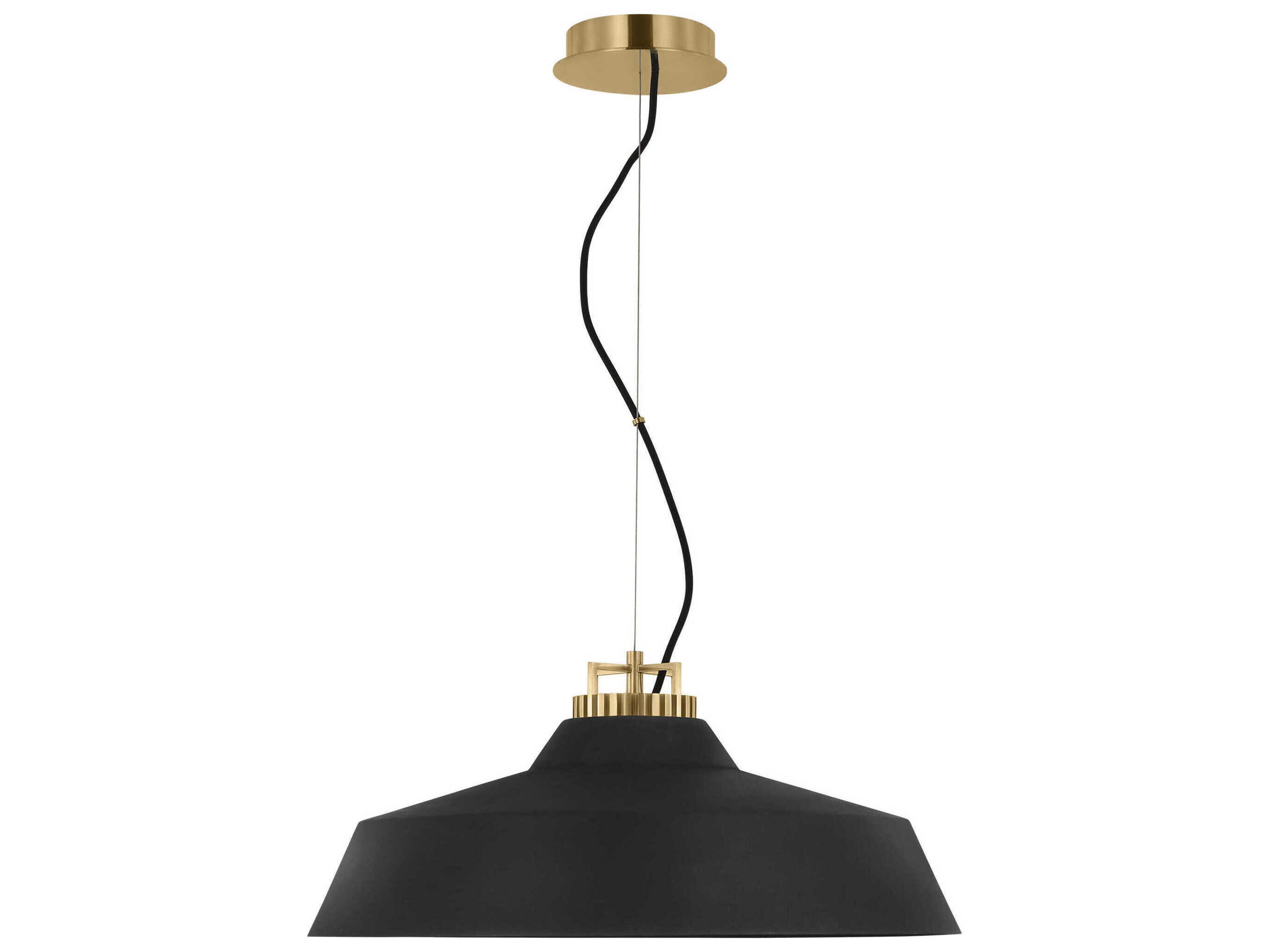Visual Comfort Modern Forge 1-Light Black Natural Brass Pendant