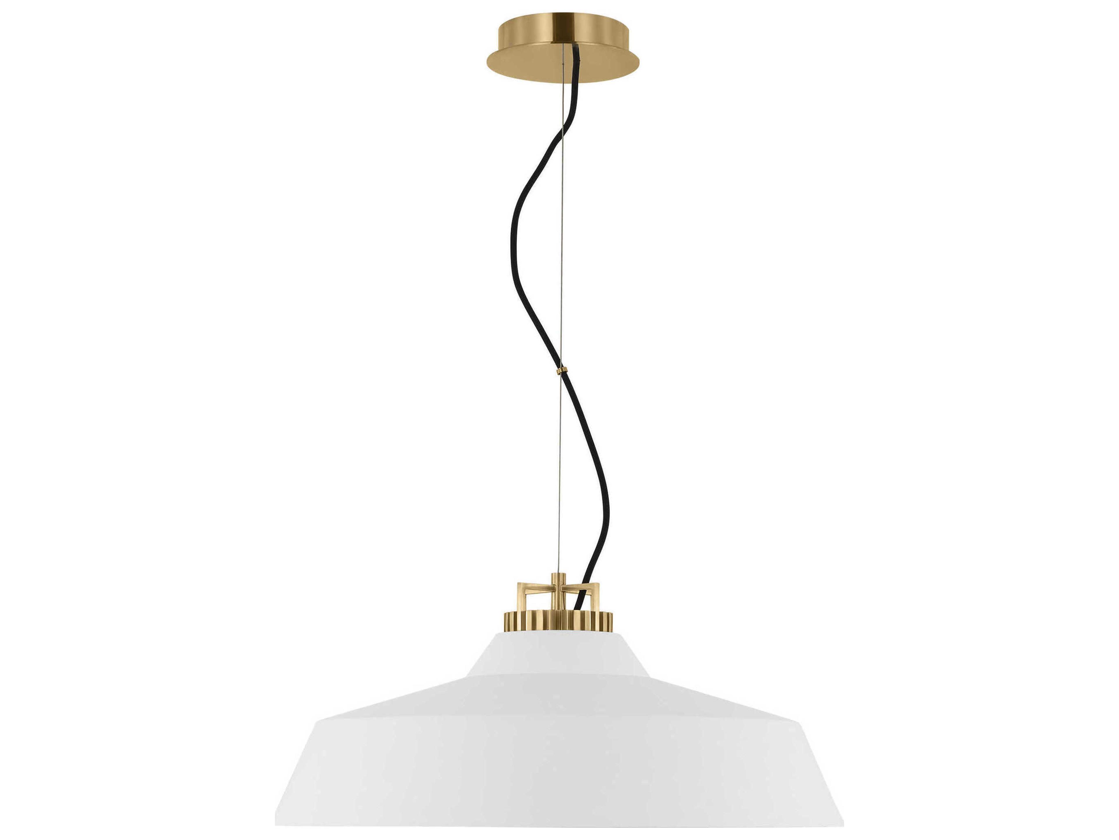 Visual Comfort Modern Forge 1-Light White Natural Brass Pendant
