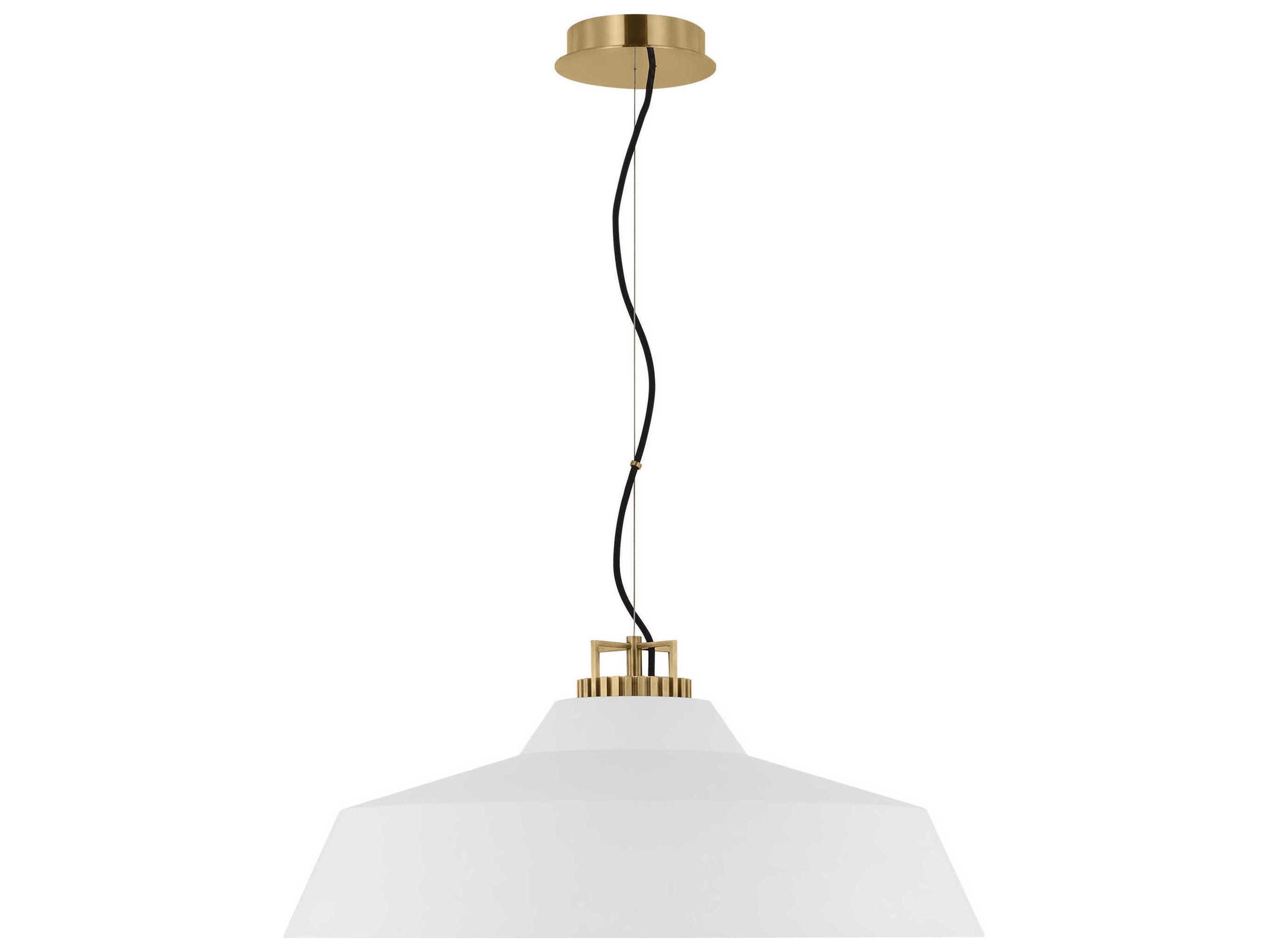 Visual Comfort Modern Forge 1-Light White Natural Brass Pendant