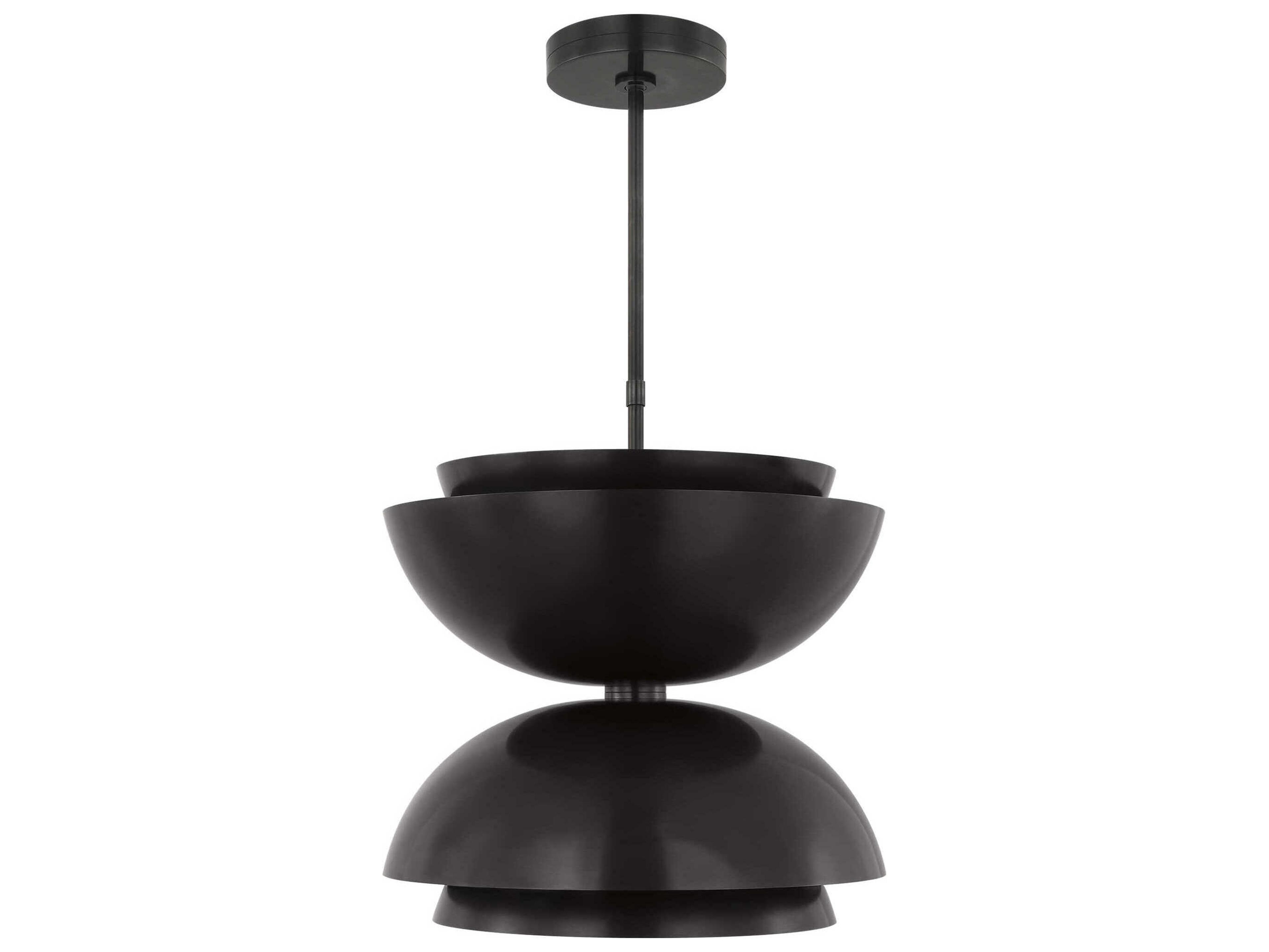 Visual Comfort Modern Shanti 2-Light Dark Bronze Dome Pendant