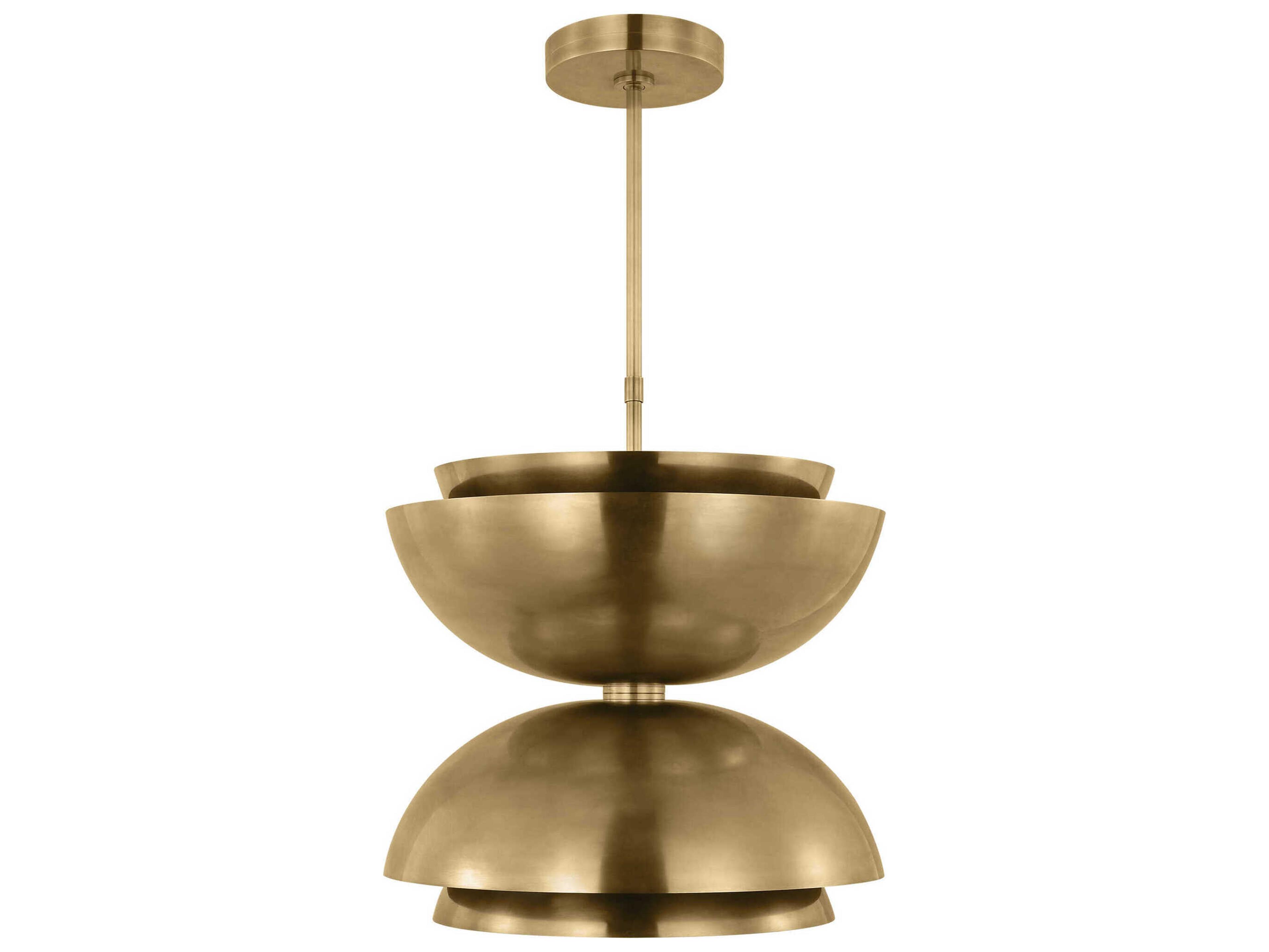 Visual Comfort Modern Shanti 2-Light Natural Brass Dome Pendant