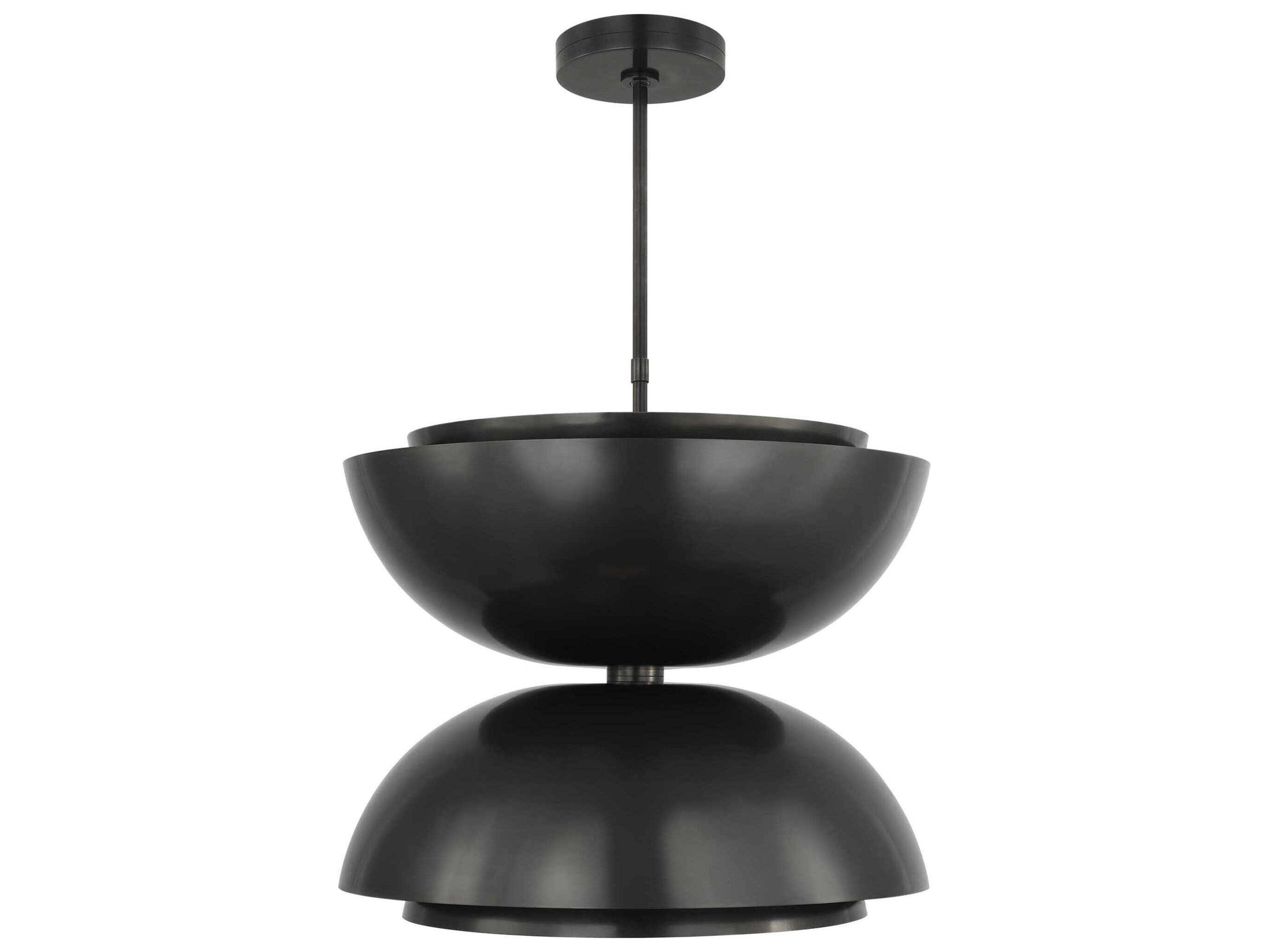 Visual Comfort Modern Shanti 2-Light Dark Bronze Black Dome Pendant