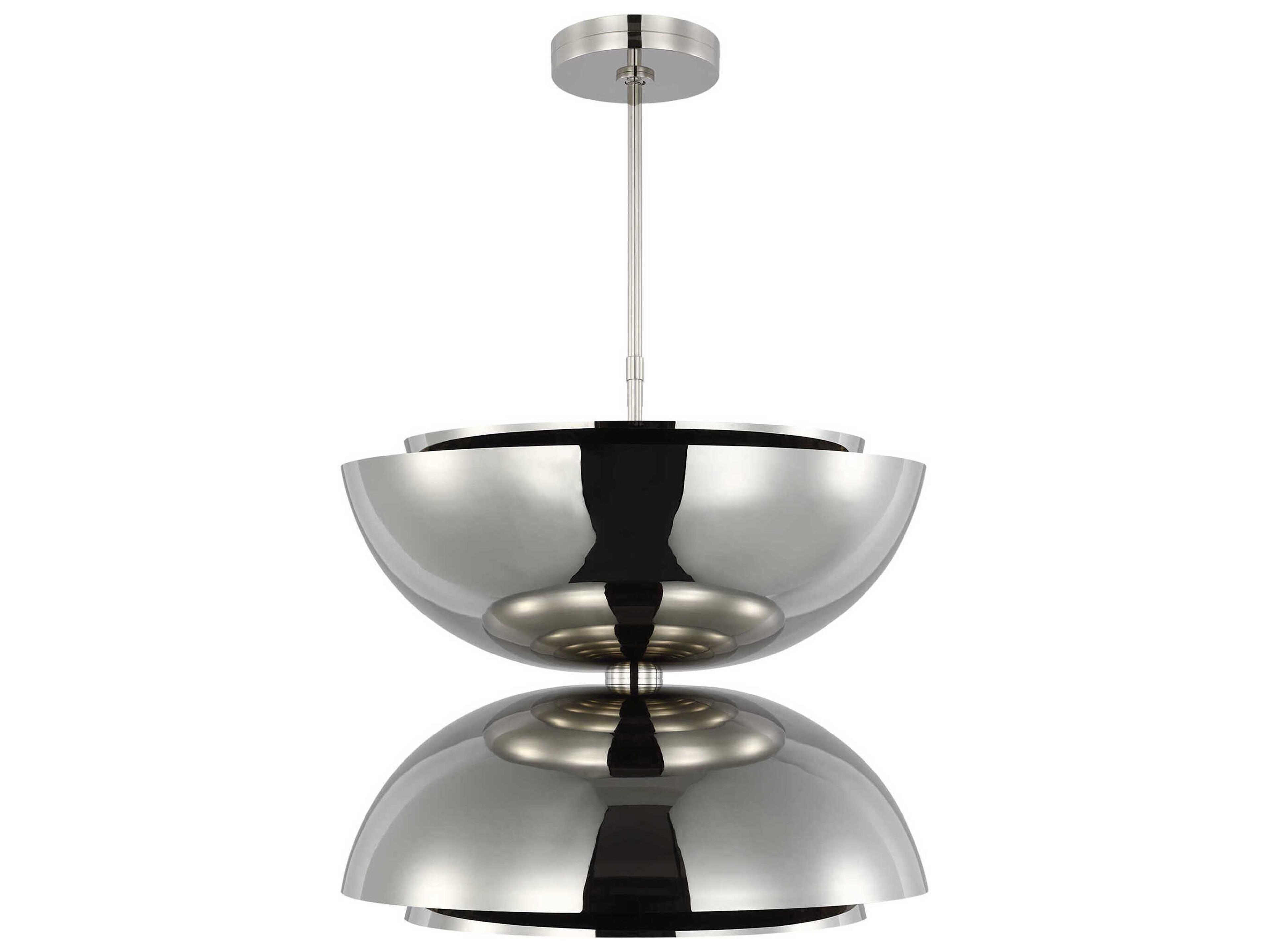 Visual Comfort Modern Shanti 2-Light Polished Nickel Dome Pendant