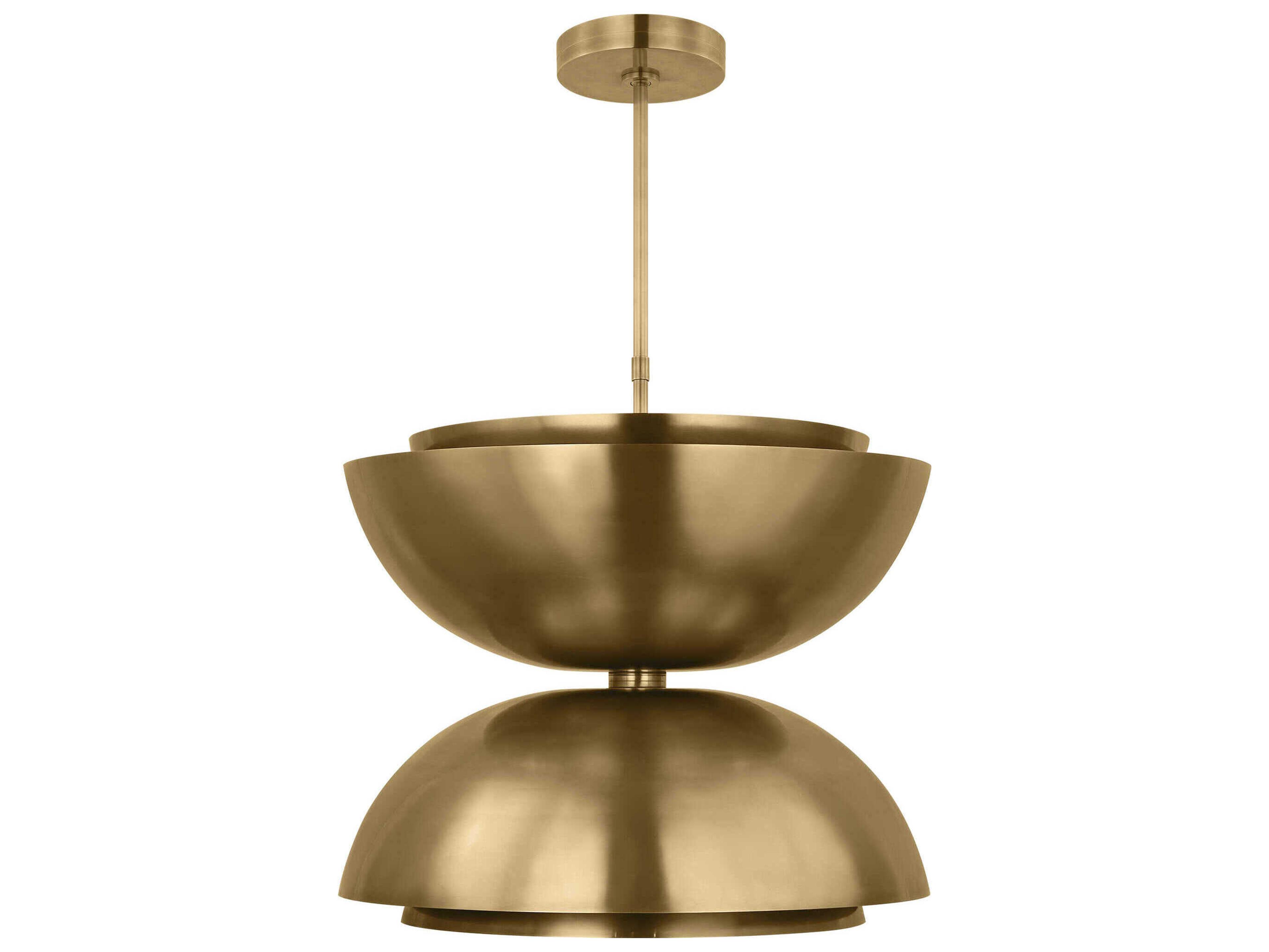 Visual Comfort Modern Shanti 2-Light Natural Brass Dome Pendant