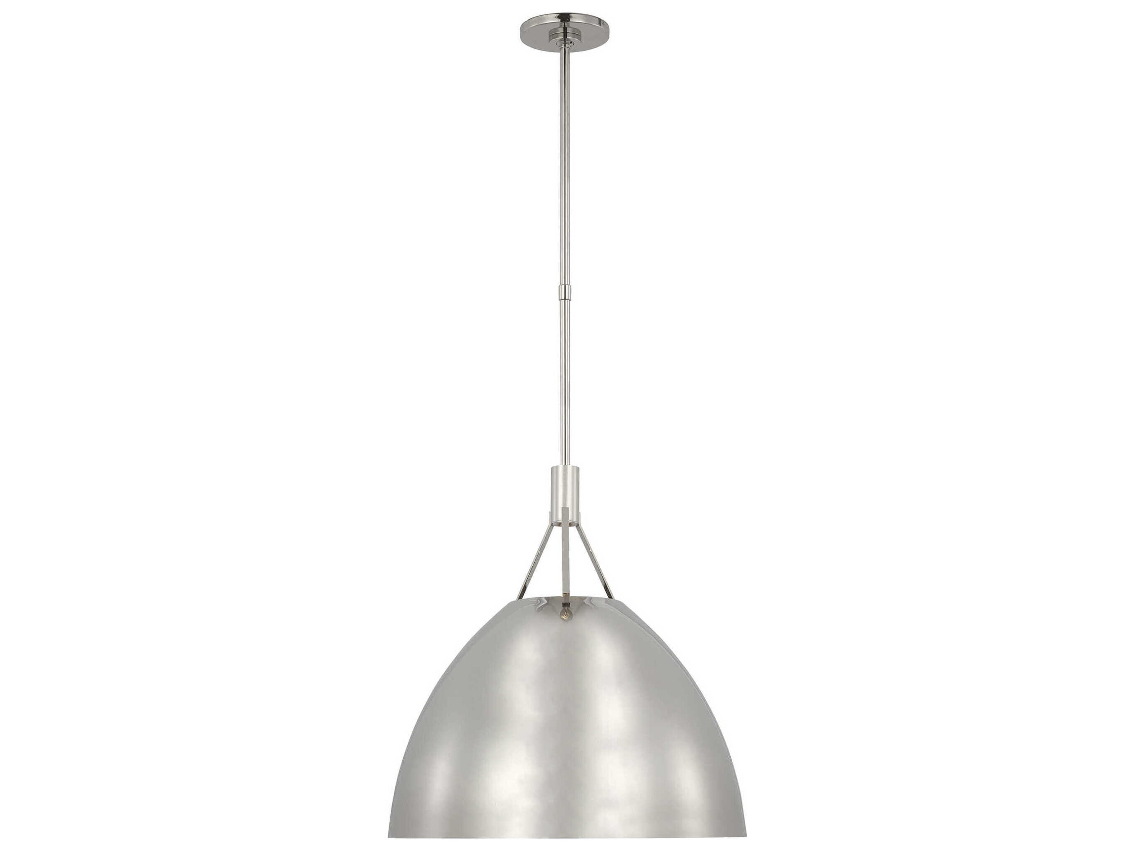 Visual Comfort Modern Sospeso 1-Light Polished Nickel Dome Pendant