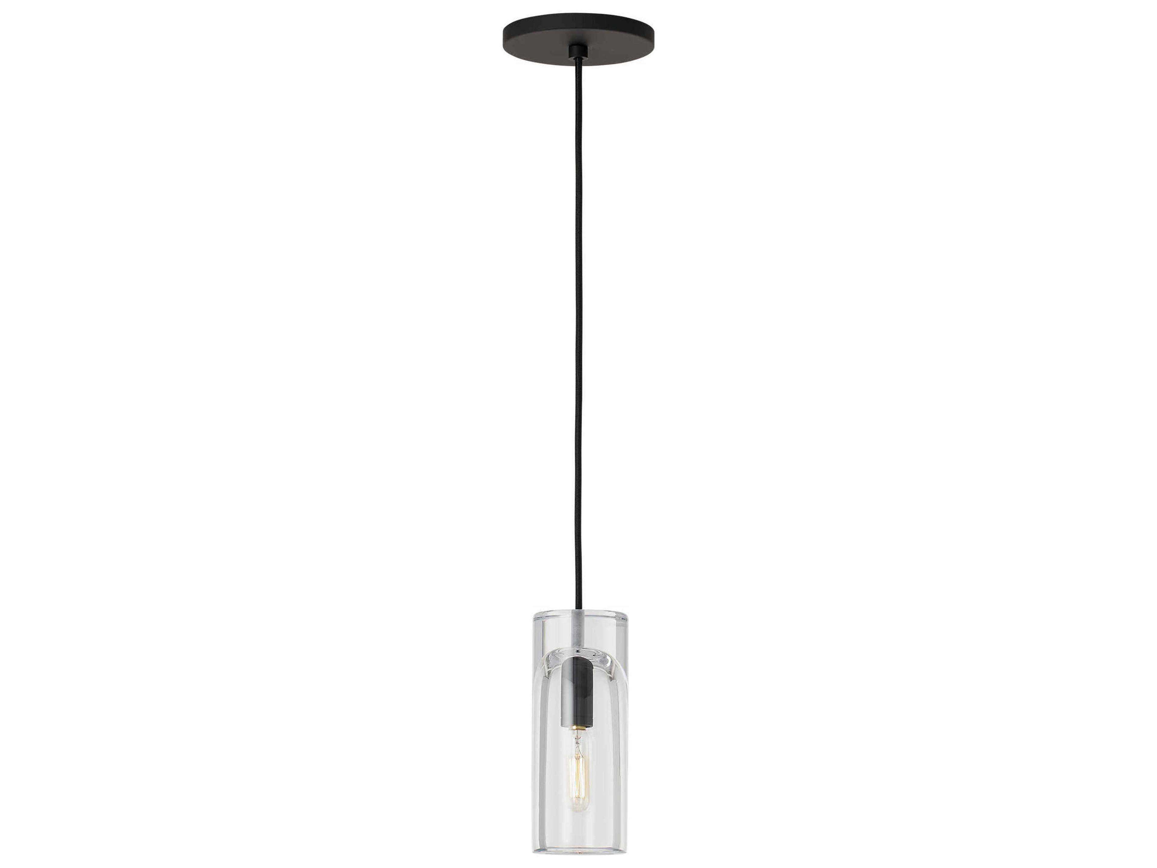 Visual Comfort Modern Horizon 1-Light Nightshade Black Cylinder Mini Pendant