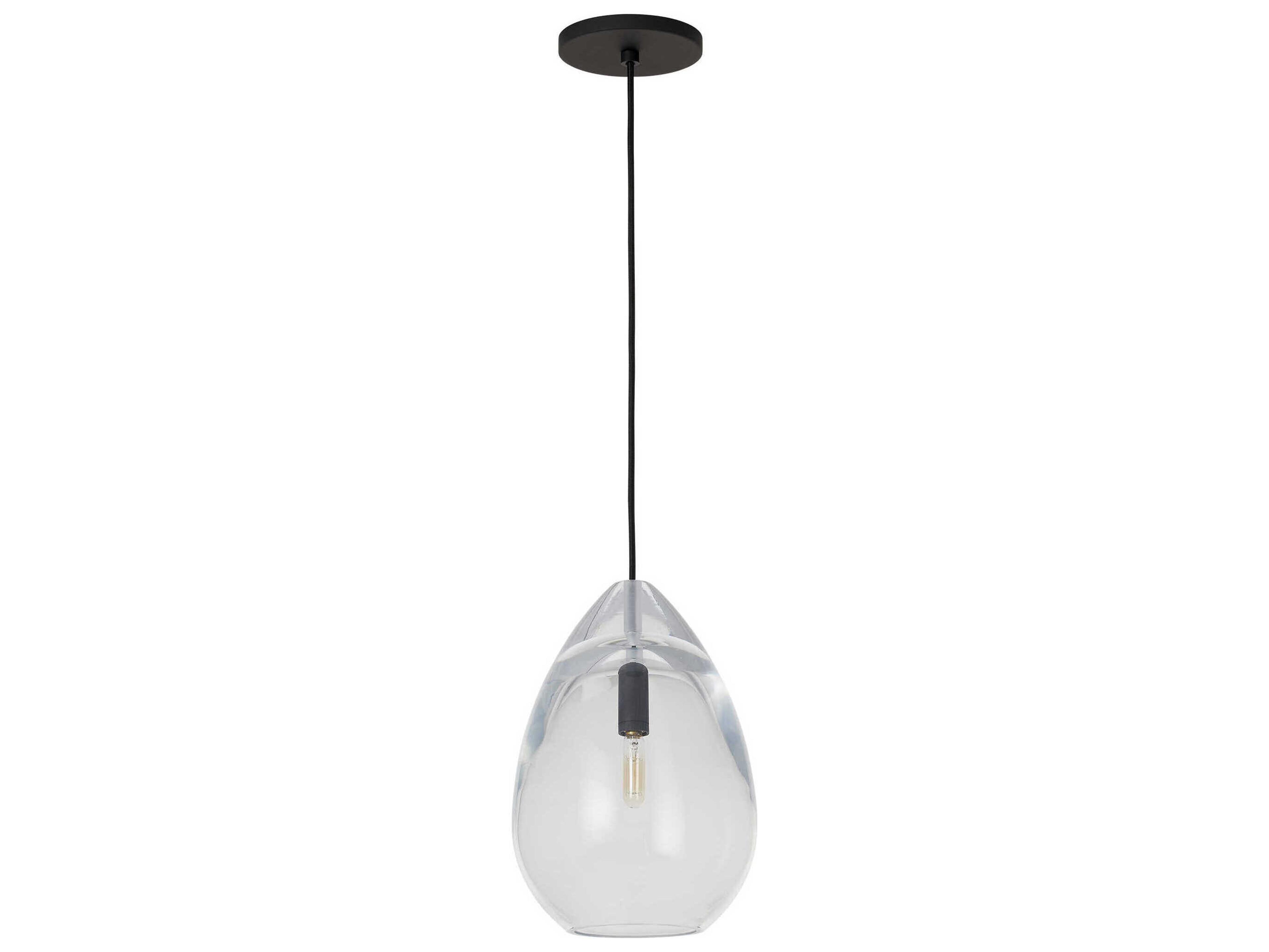Visual Comfort Modern Alina 1-Light Nightshade Black Mini Pendant