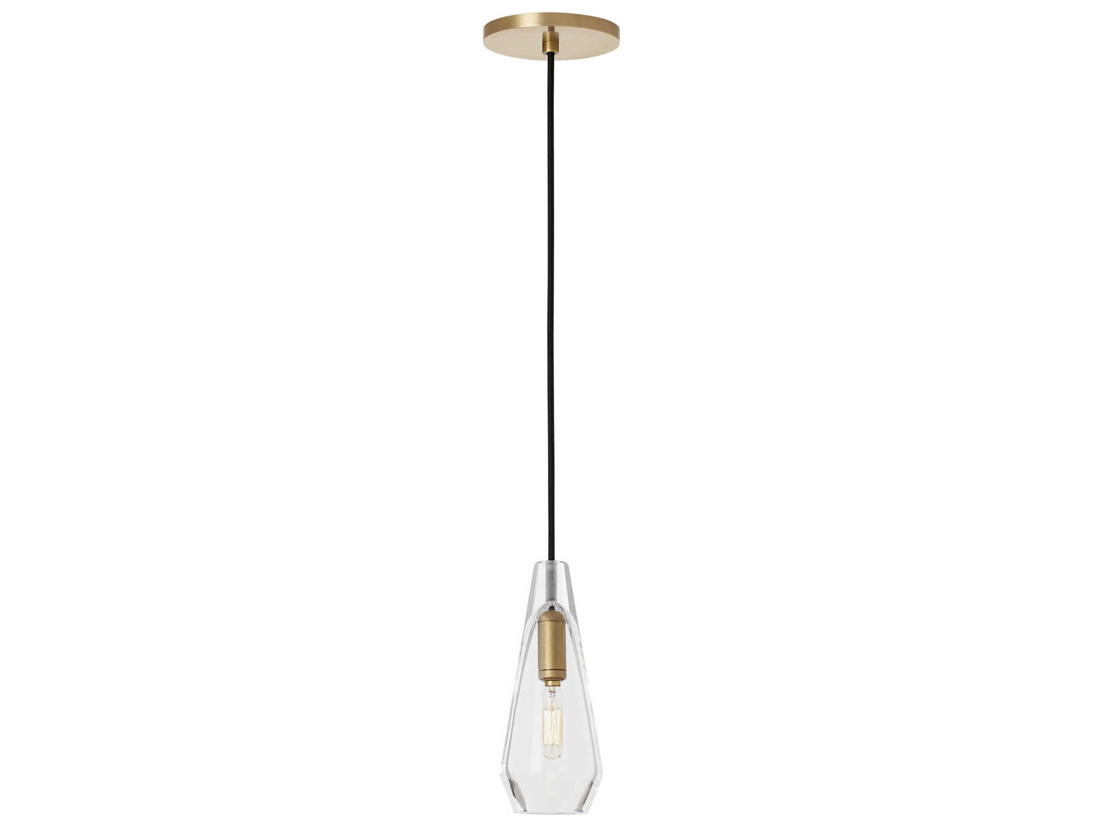 Visual Comfort Modern Lustra 1-Light Natural Brass Mini Pendant