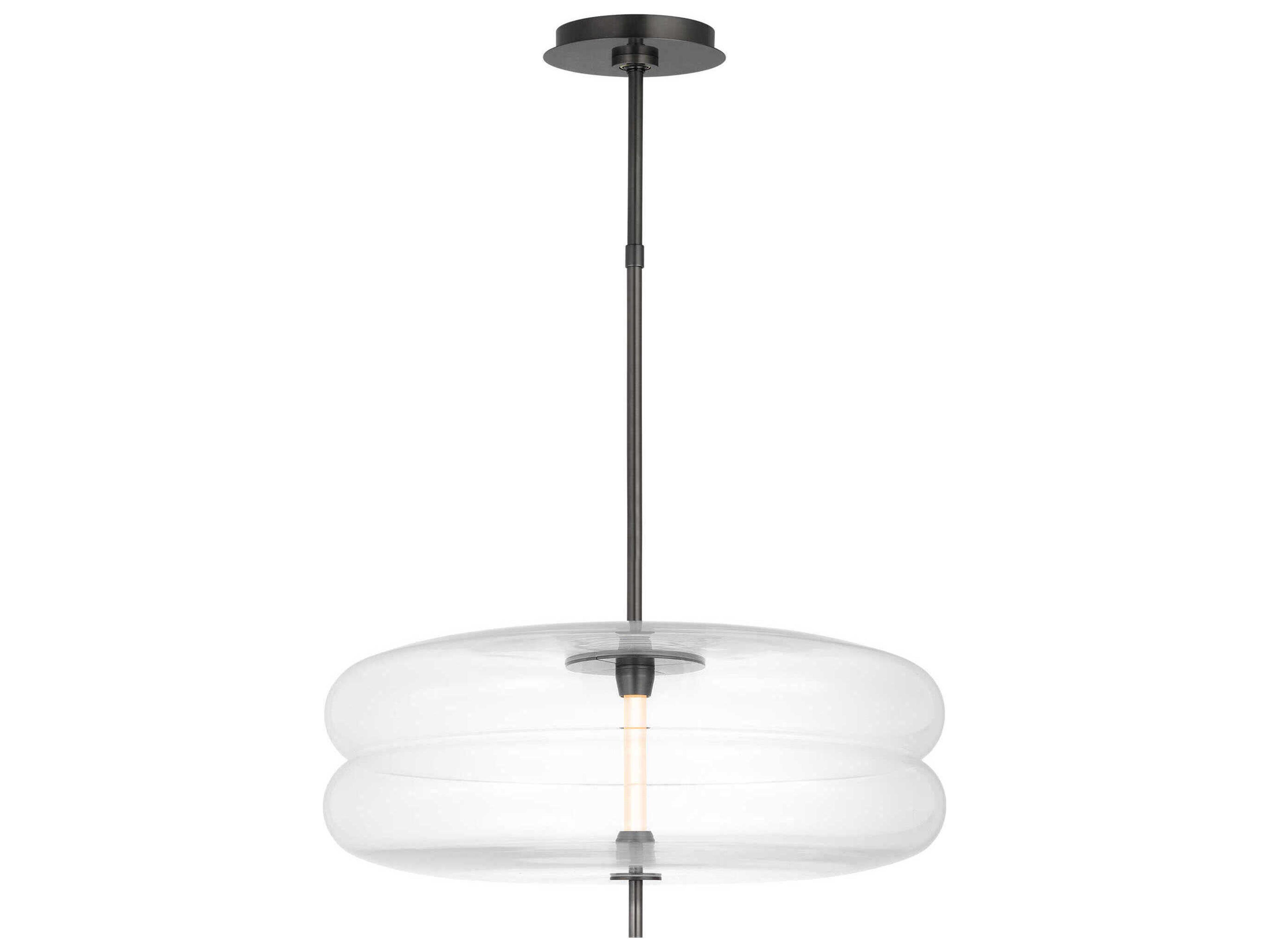 Visual Comfort Modern Shakkei 1-Light Bronze Drum Pendant