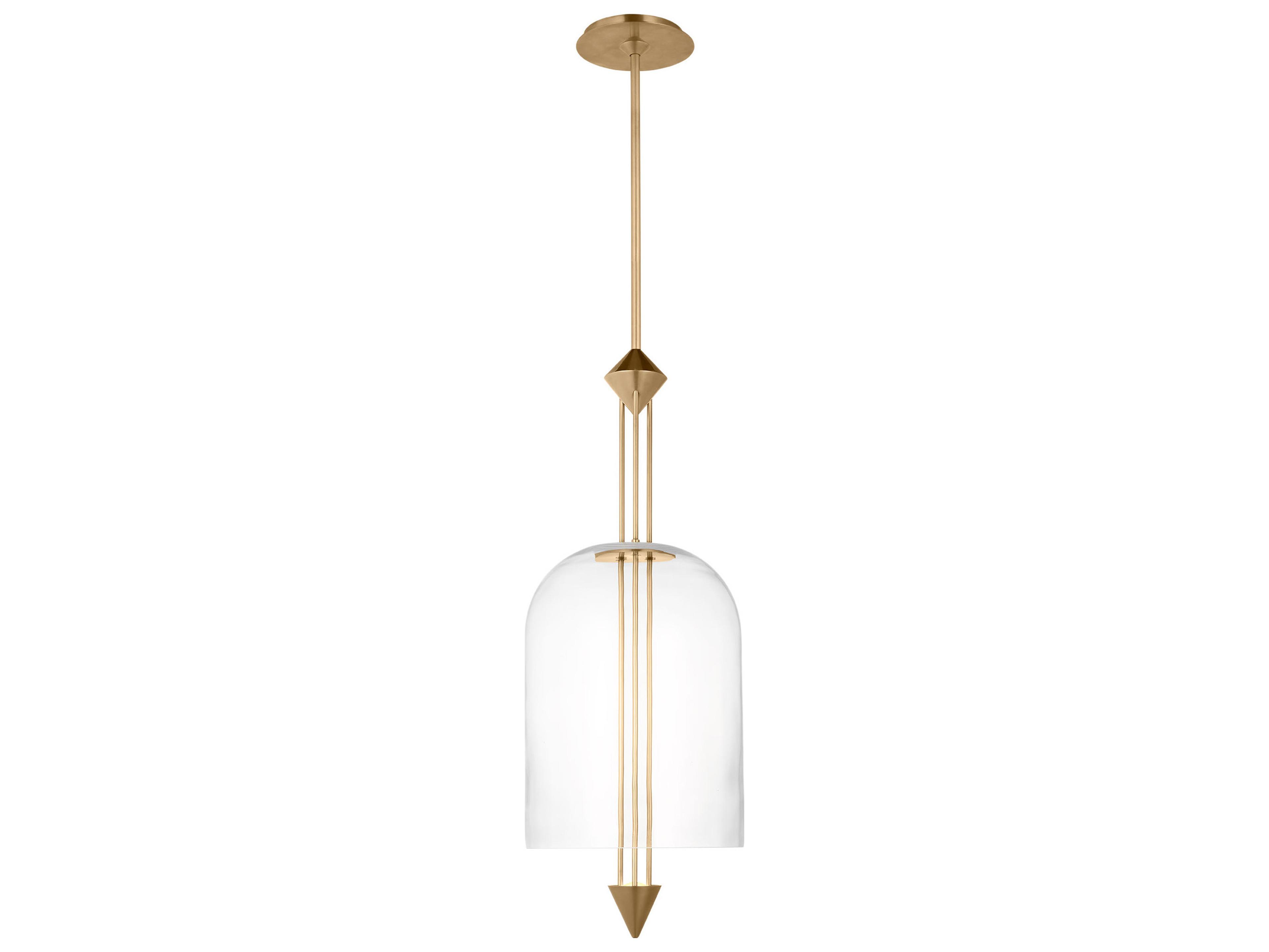 Visual Comfort Modern Cathedral 1-Light Natural Brass Mini Pendant