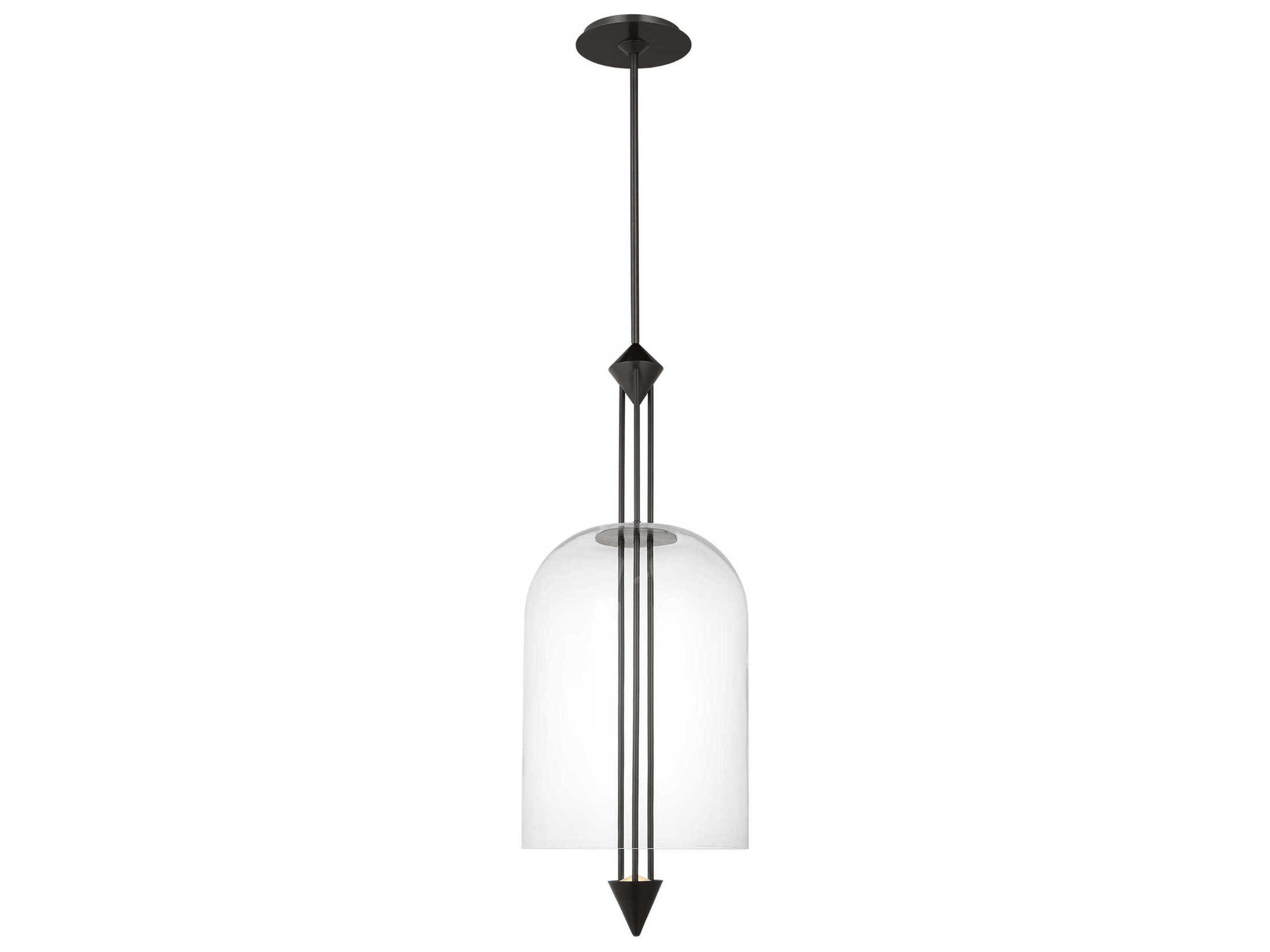 Visual Comfort Modern Cathedral 1-Light Dark Bronze Pendant