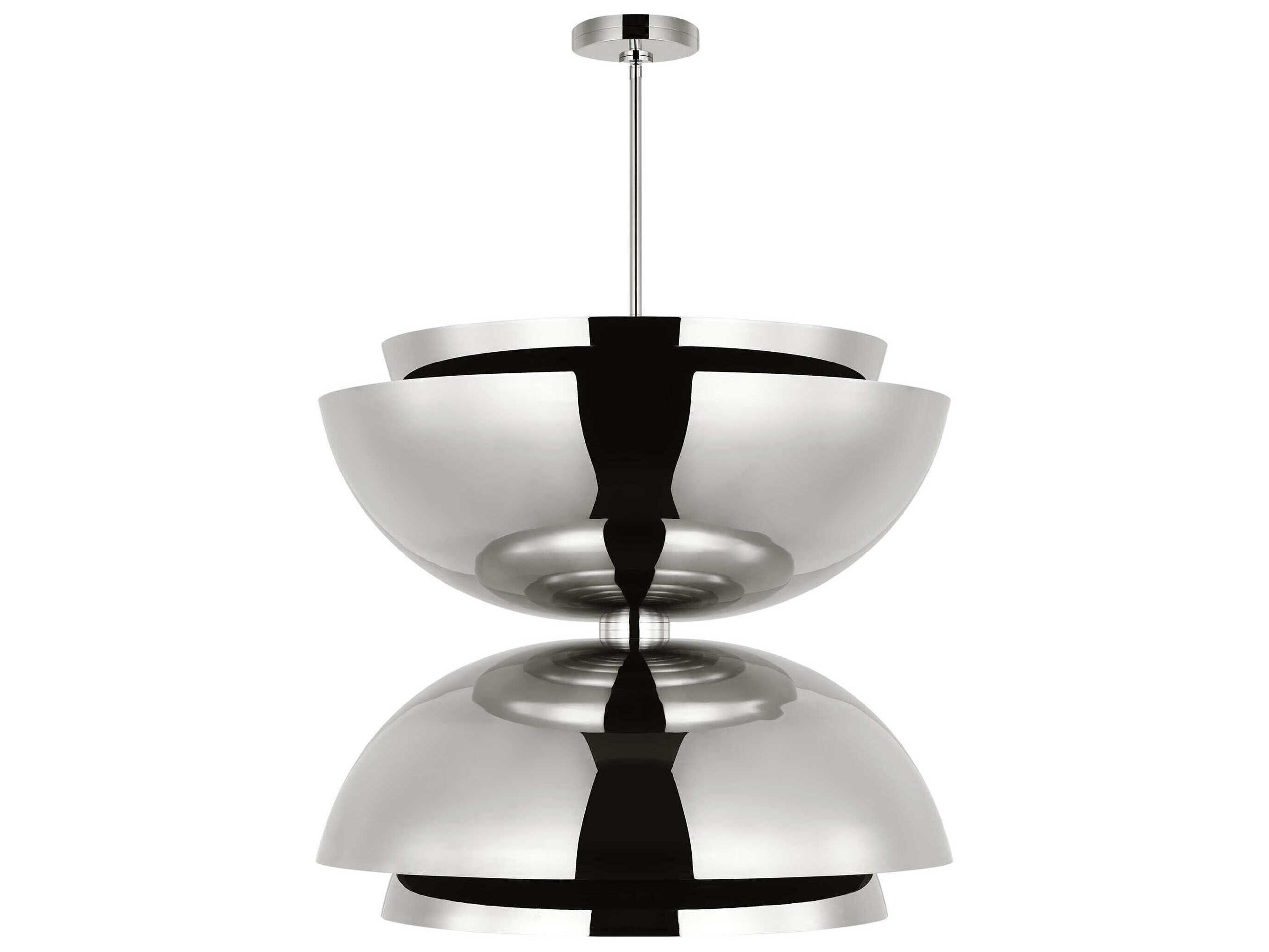 Visual Comfort Modern Shanti 2-Light Polished Nickel Dome Pendant